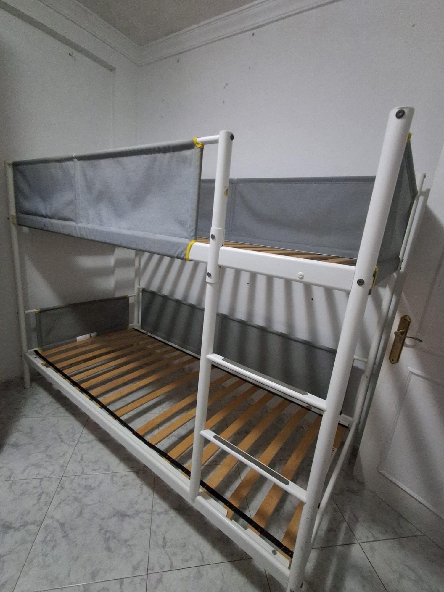 VITVAL bunk bed frame, white/light grey, 90x200 cm