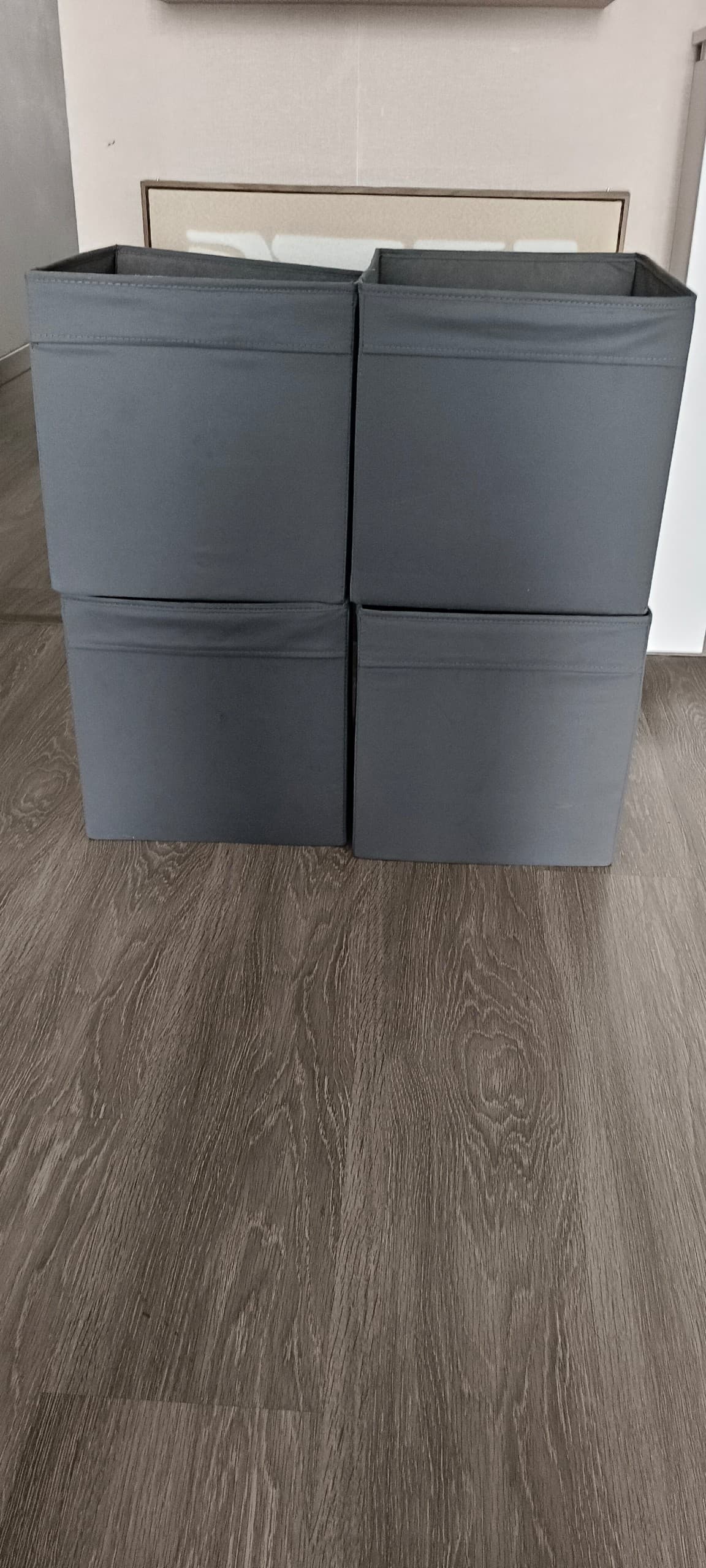 DRÖNA caja, gris oscuro, 33x38x33 cm