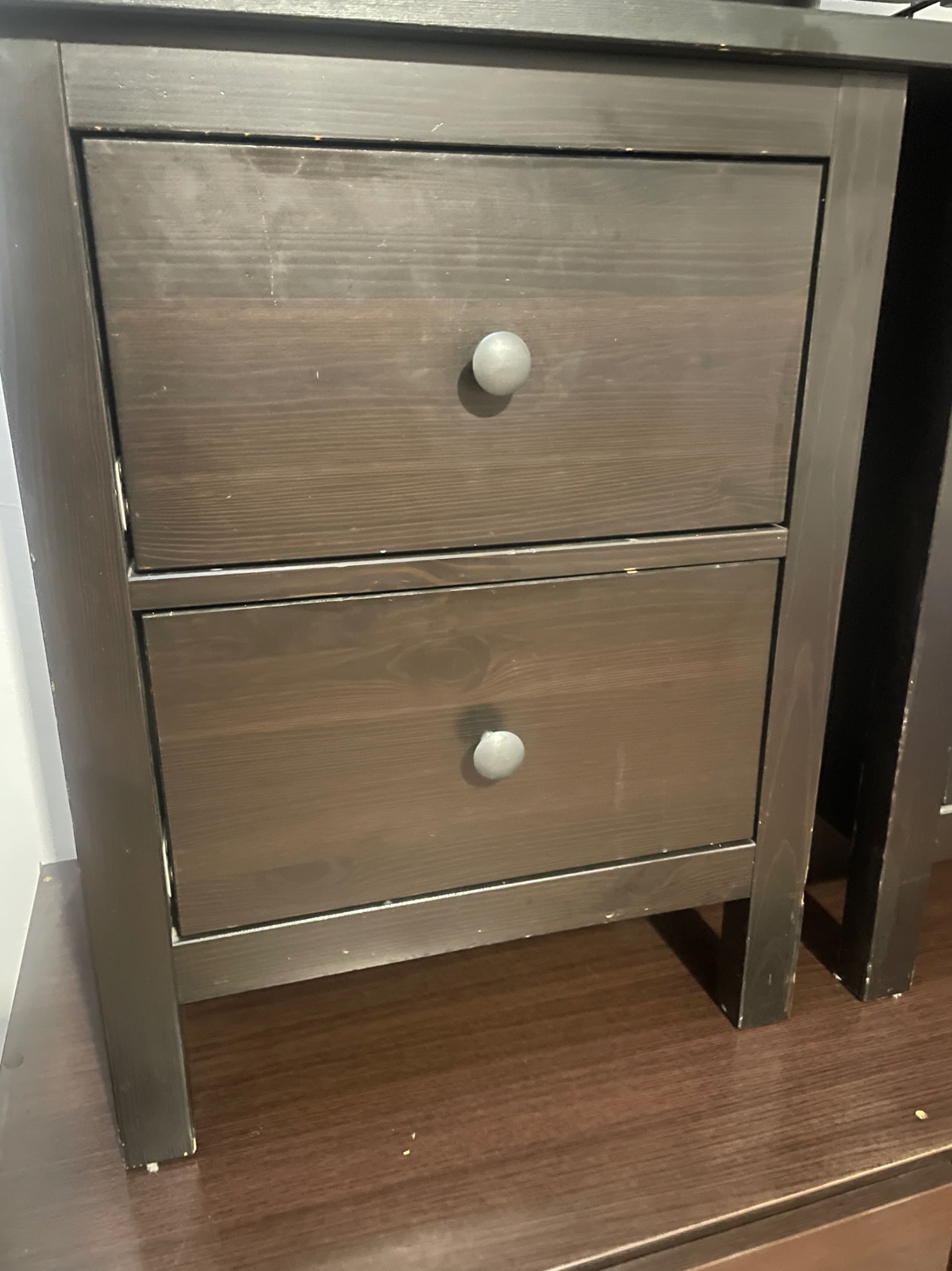 HEMNES cómoda de 2 caixóns, negro-marrón, 54x66 cm
