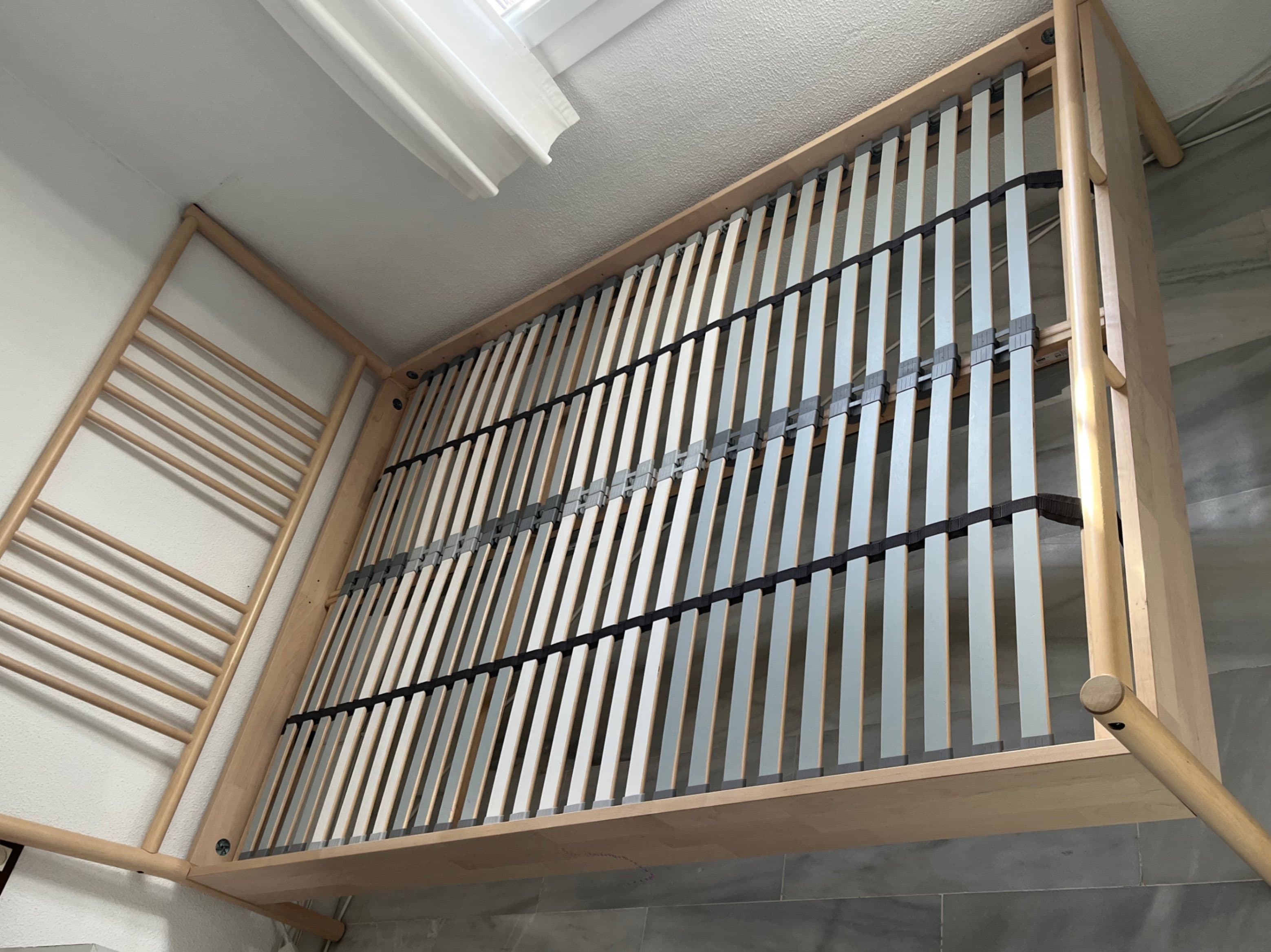 BJÖRKSNÄS estructura cama, abedul/chapa de abedul/Lönset, 140x200 cm