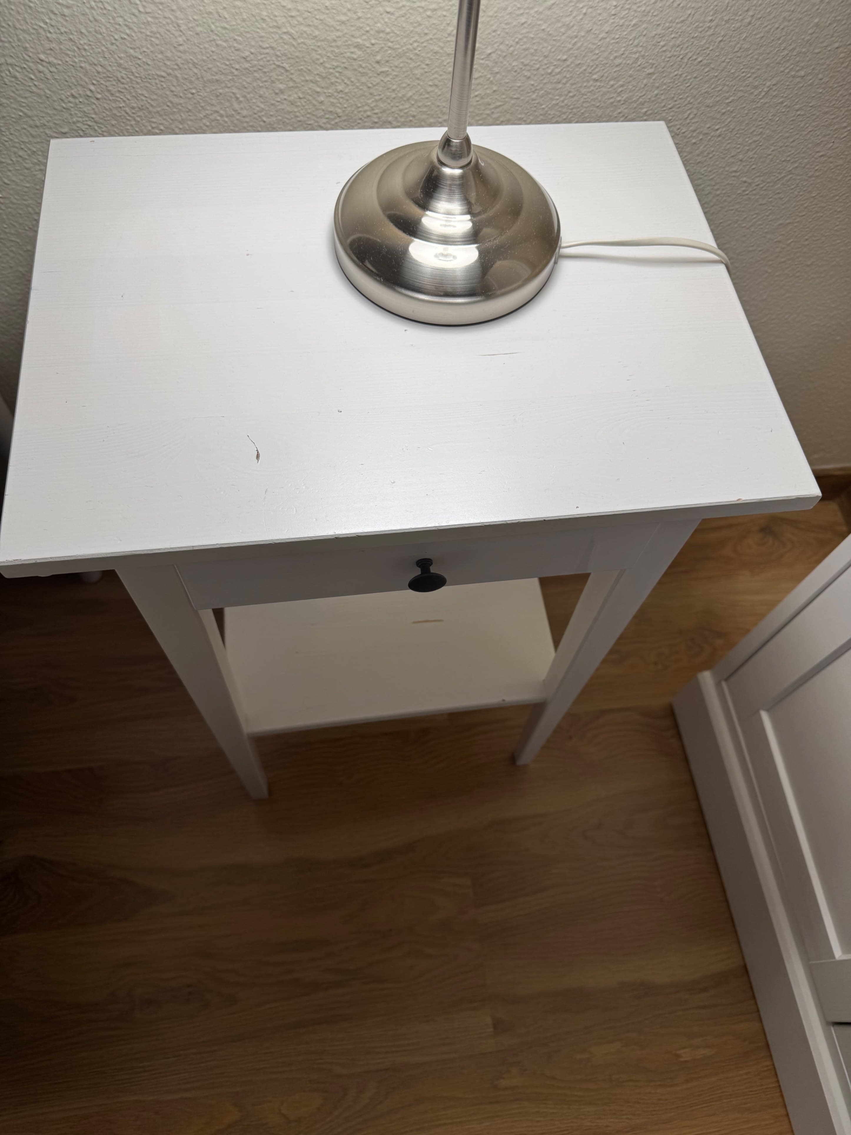 HEMNES Mesita de noche, tinte blanco, 46x35 cm