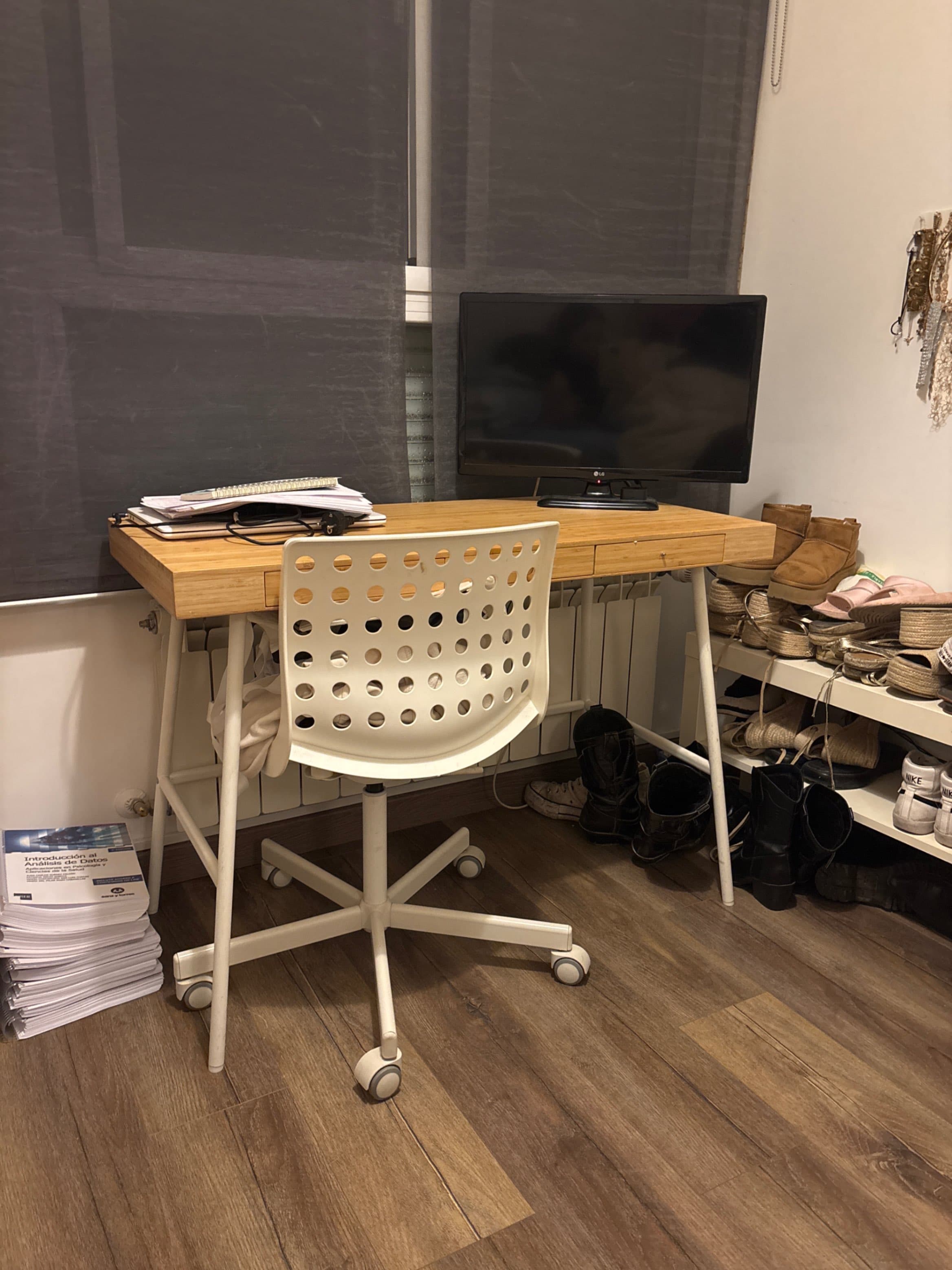 LILLÅSEN desk, bamboo, 102x49 cm