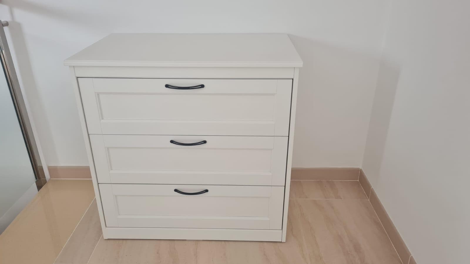 SONGESAND chest of 3 drawers, white, 82x81 cm
