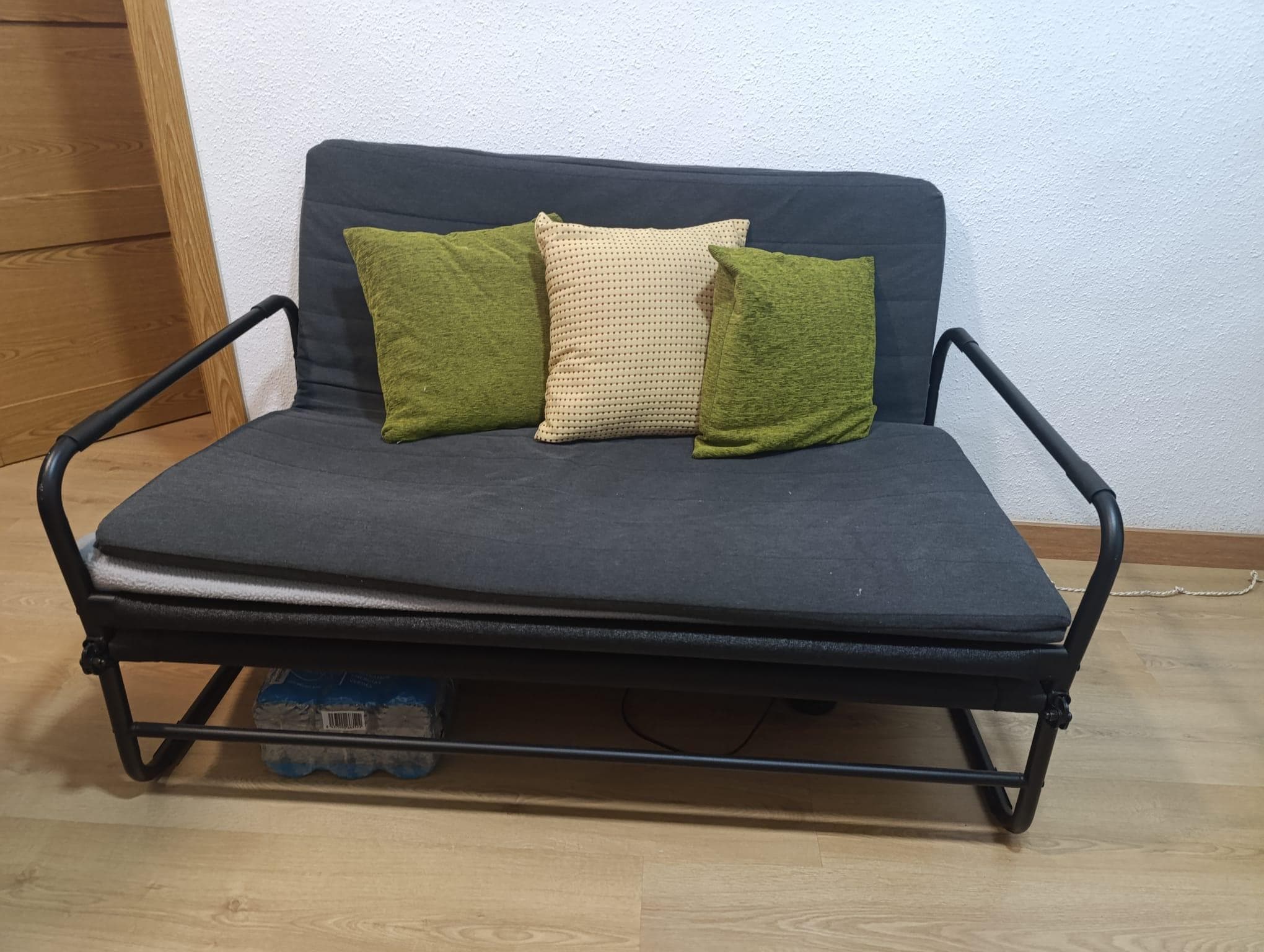 HAMMARN sofá cama, Knisa gris escuro/negro