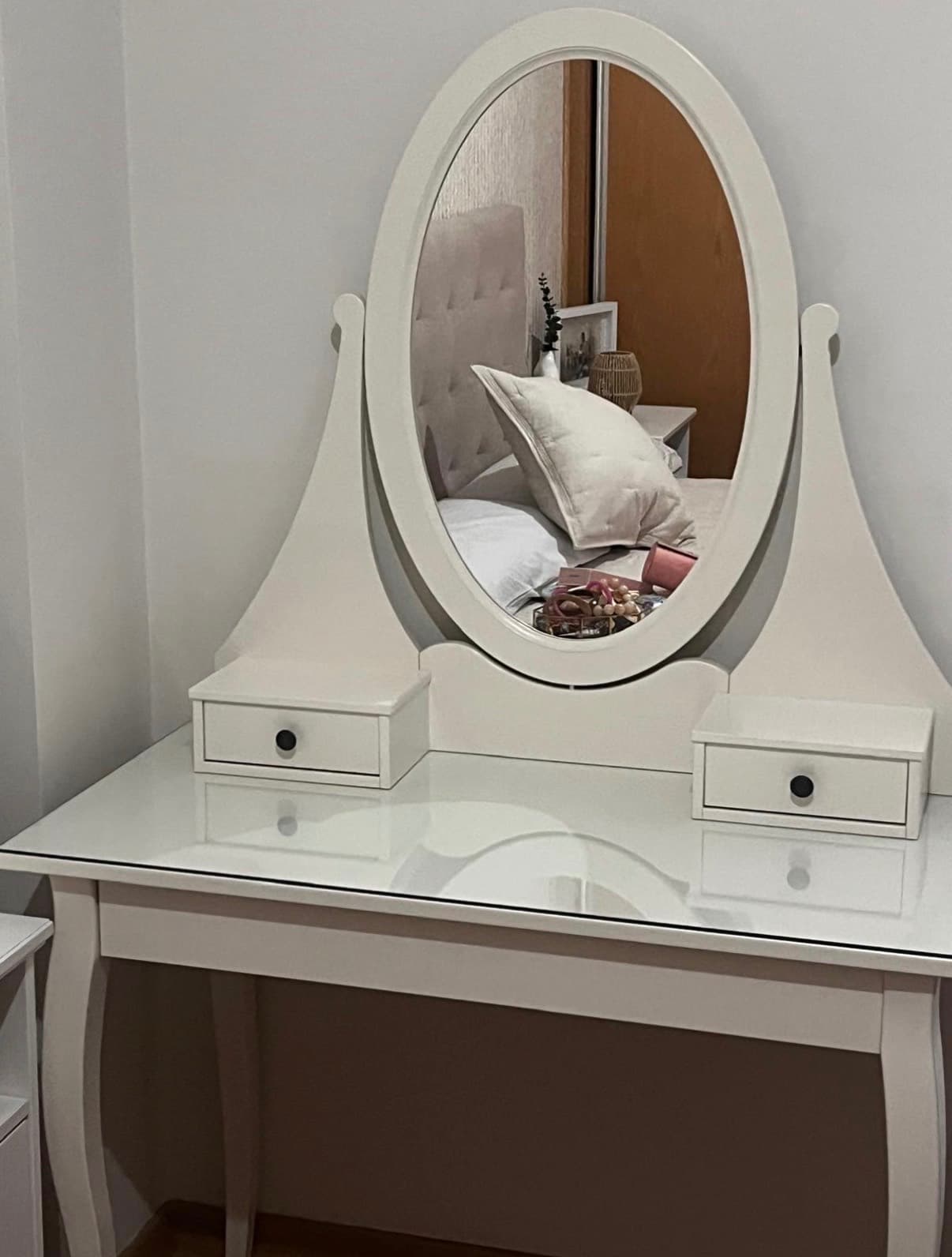 HEMNES dressing table with mirror, white, 100x50 cm