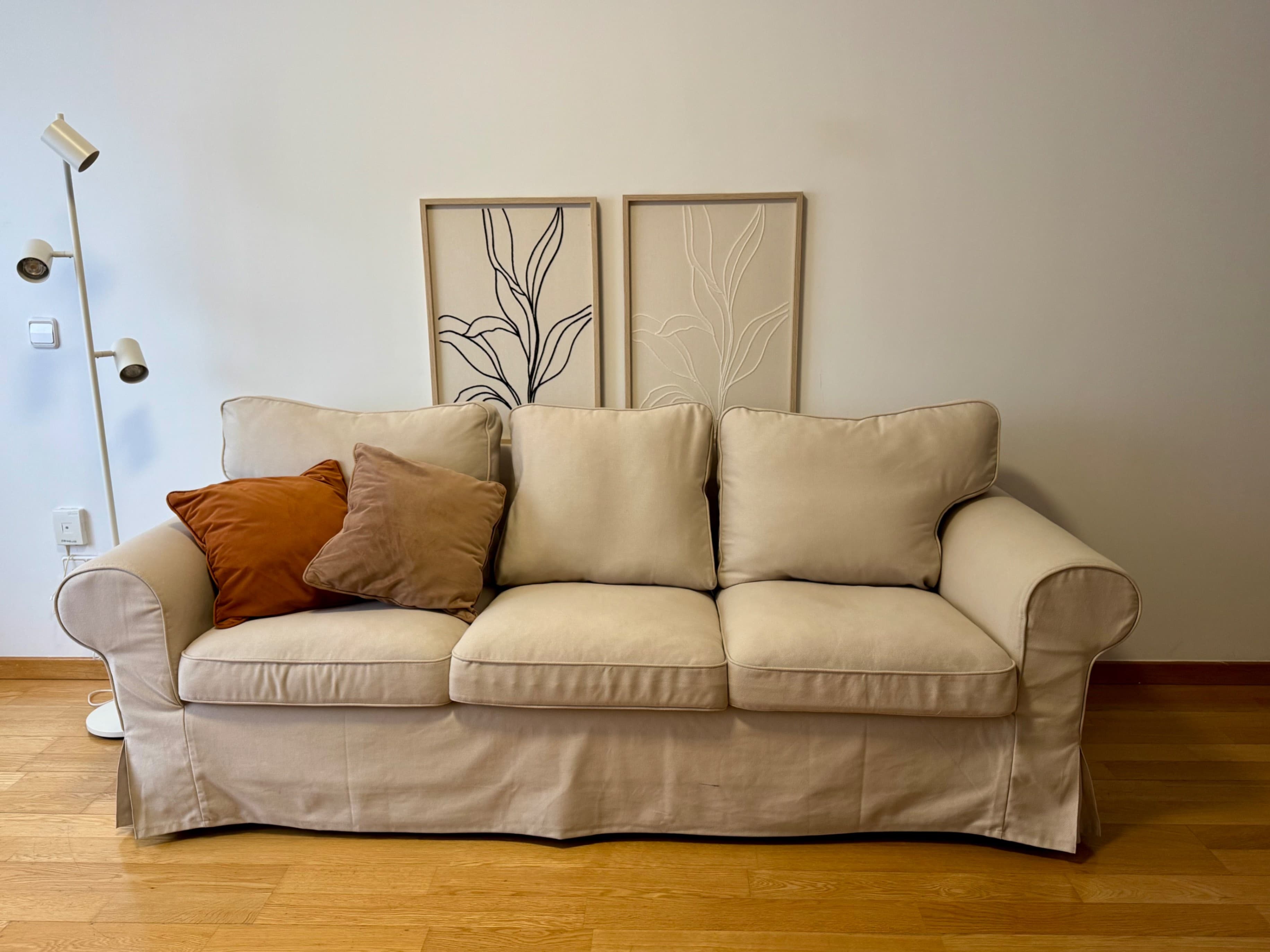EKTORP 3-seat sofa, Kilanda light beige
