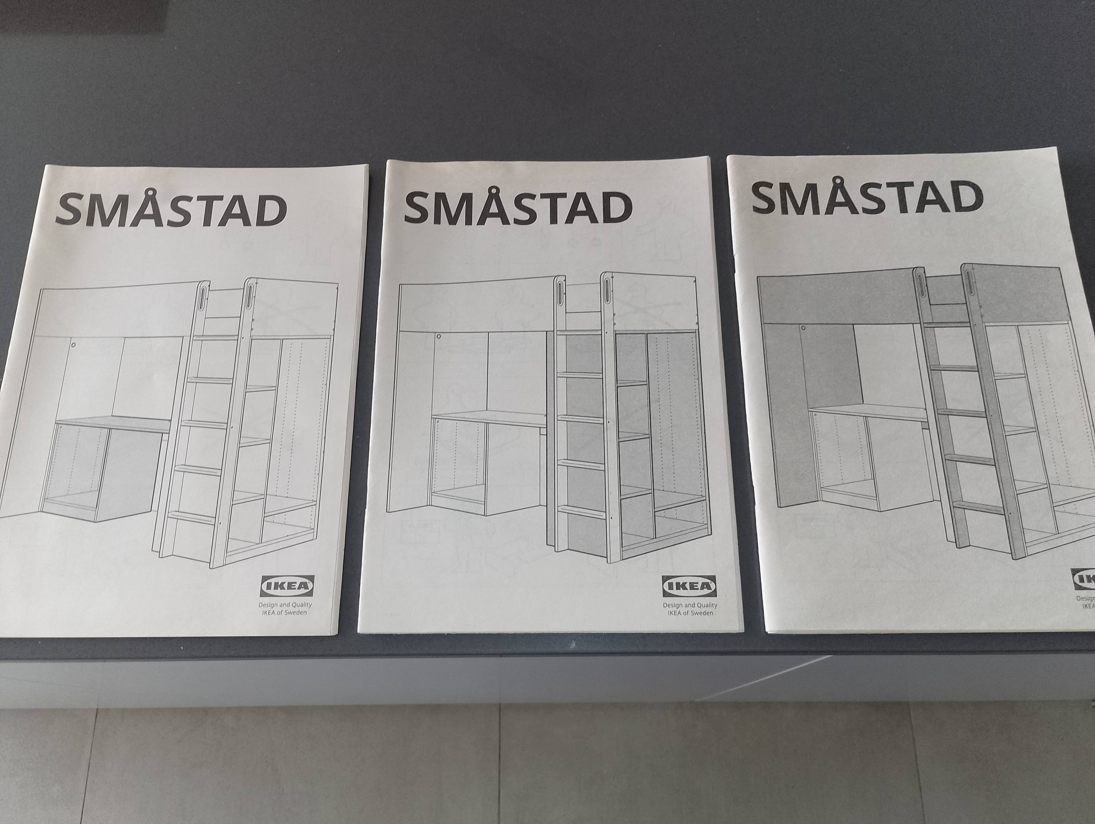 SMÅSTAD loft bed, white birch/with desk with 4 drawers, 90x200 cm