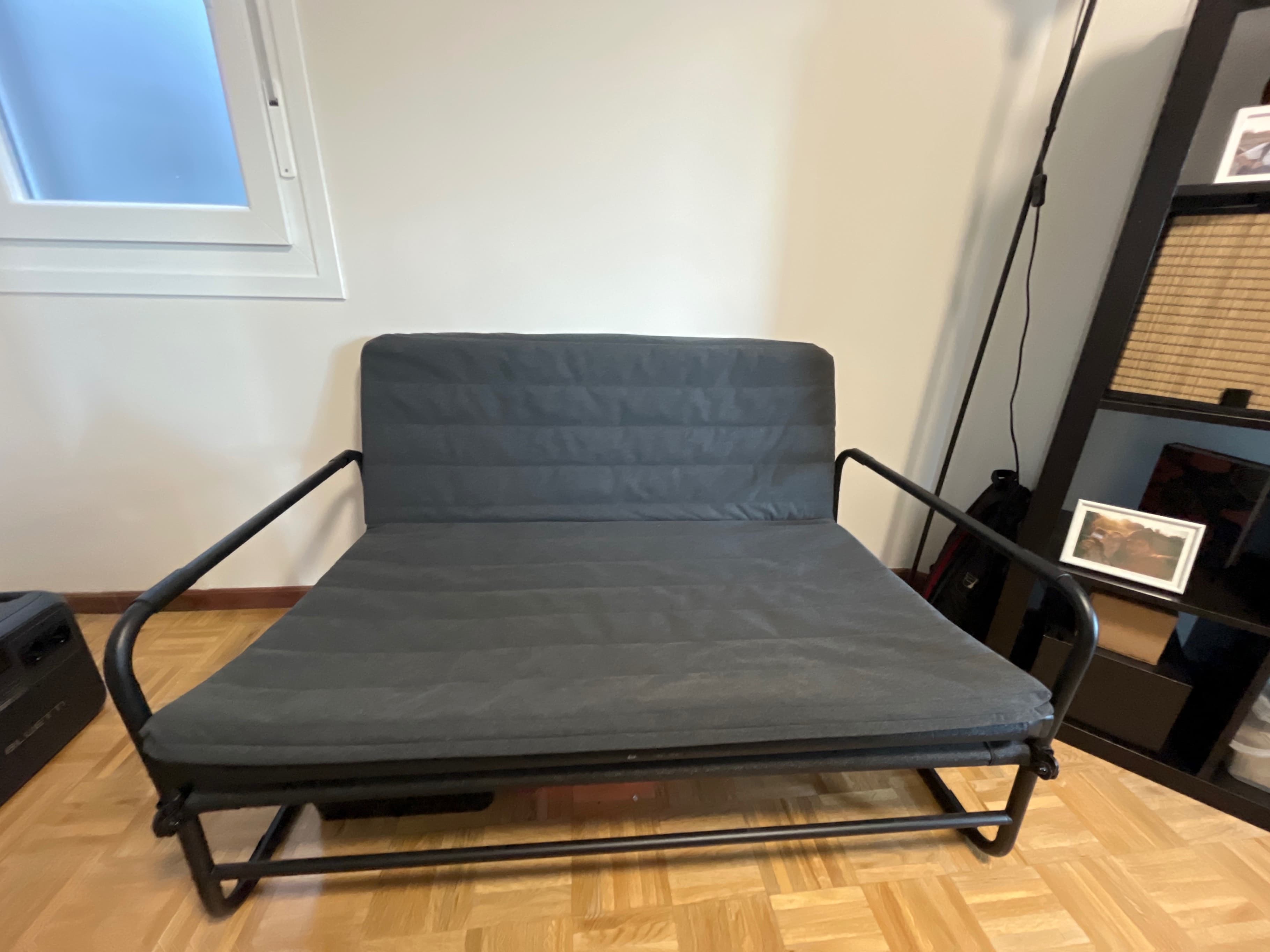 HAMMARN sofa-bed, Knisa dark grey/black