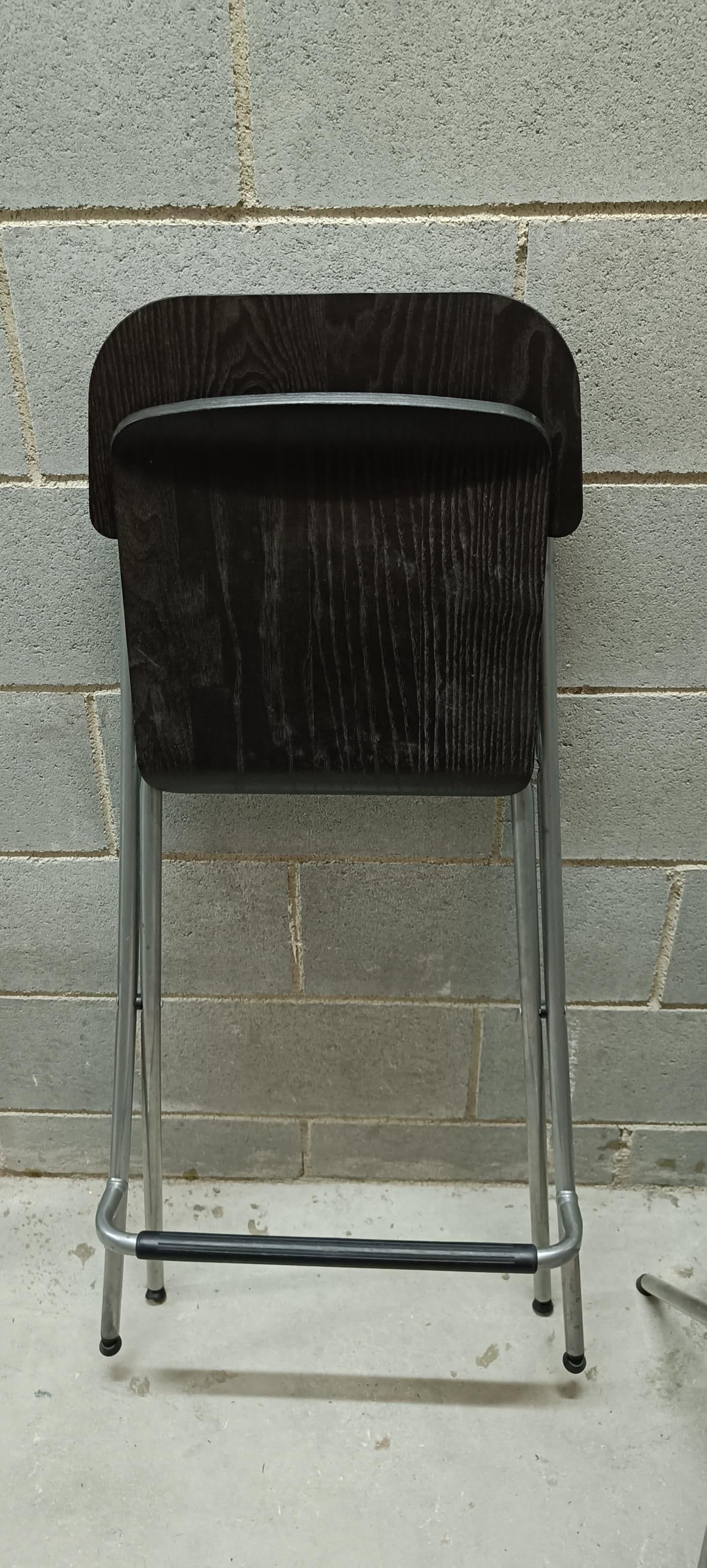 FRANKLIN bar stool with backrest, foldable, counter height black/black, 63 cm