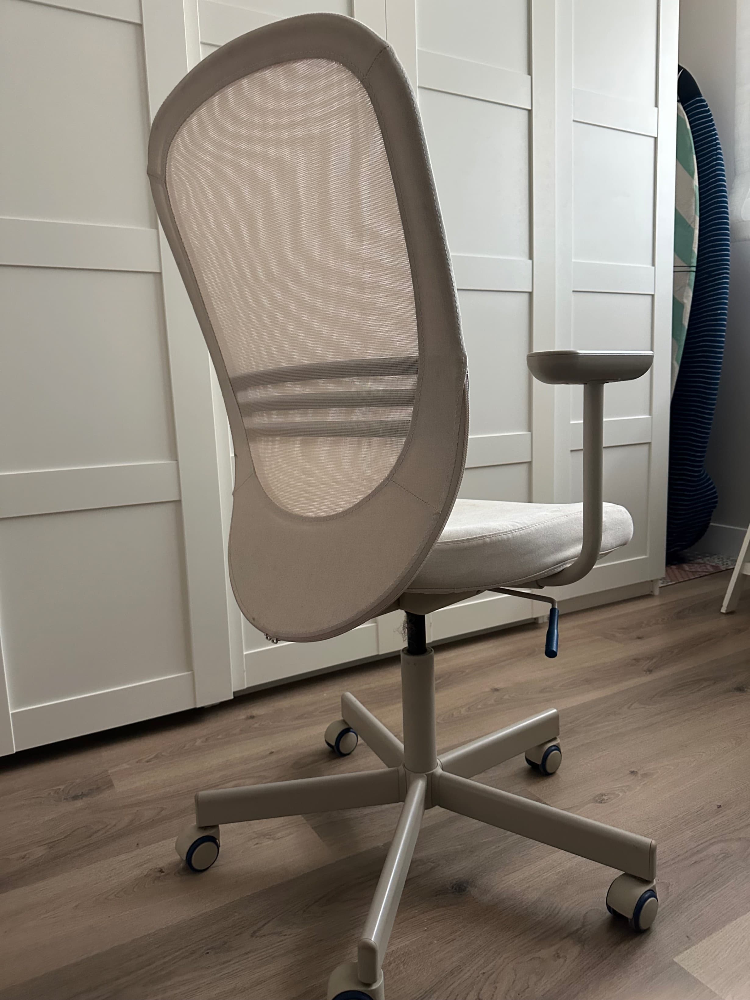 FLINTAN office chair with armrests, black