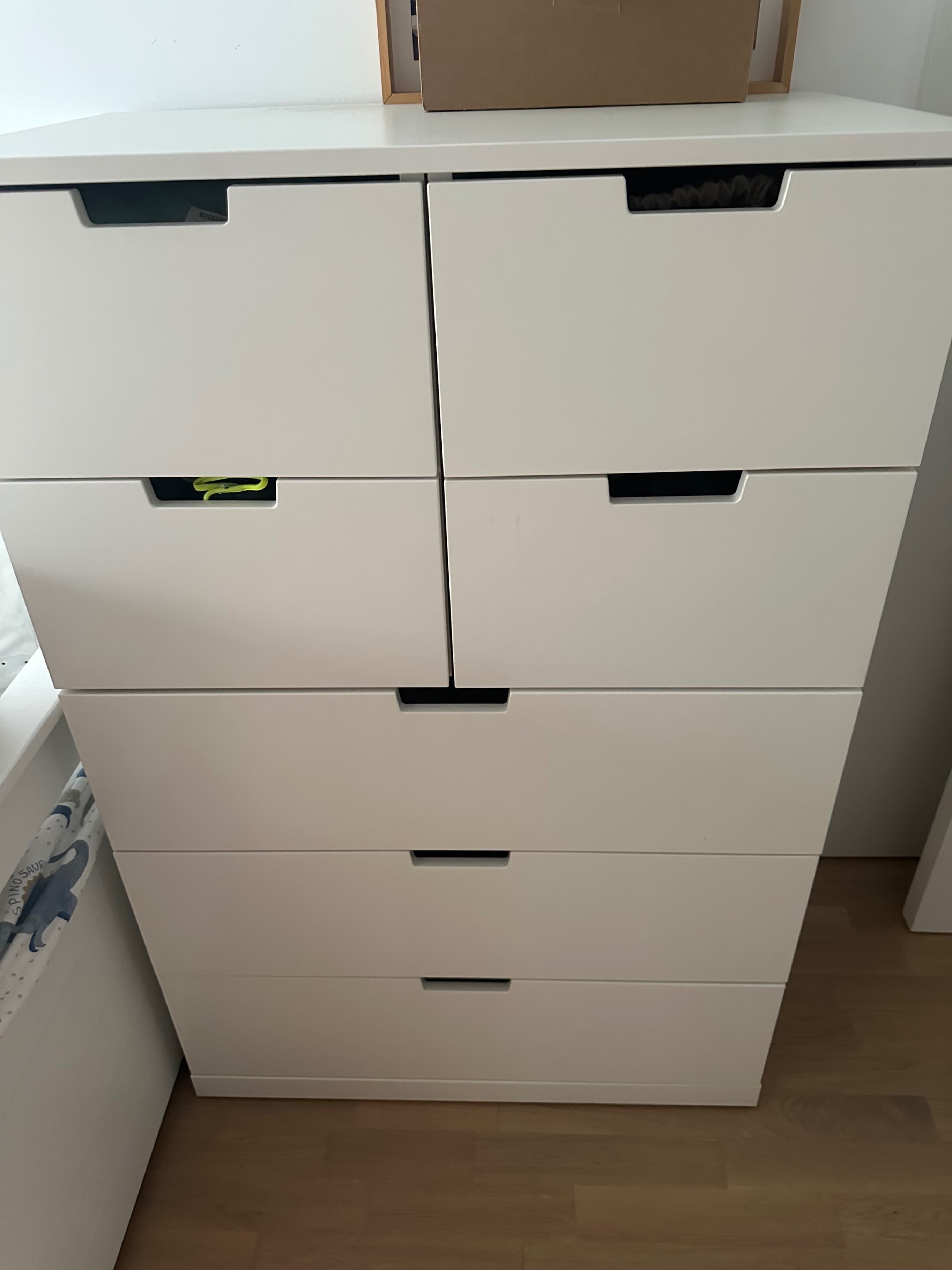 NORDLI 7 tiraderadun komoda, zuria, 80x122 cm