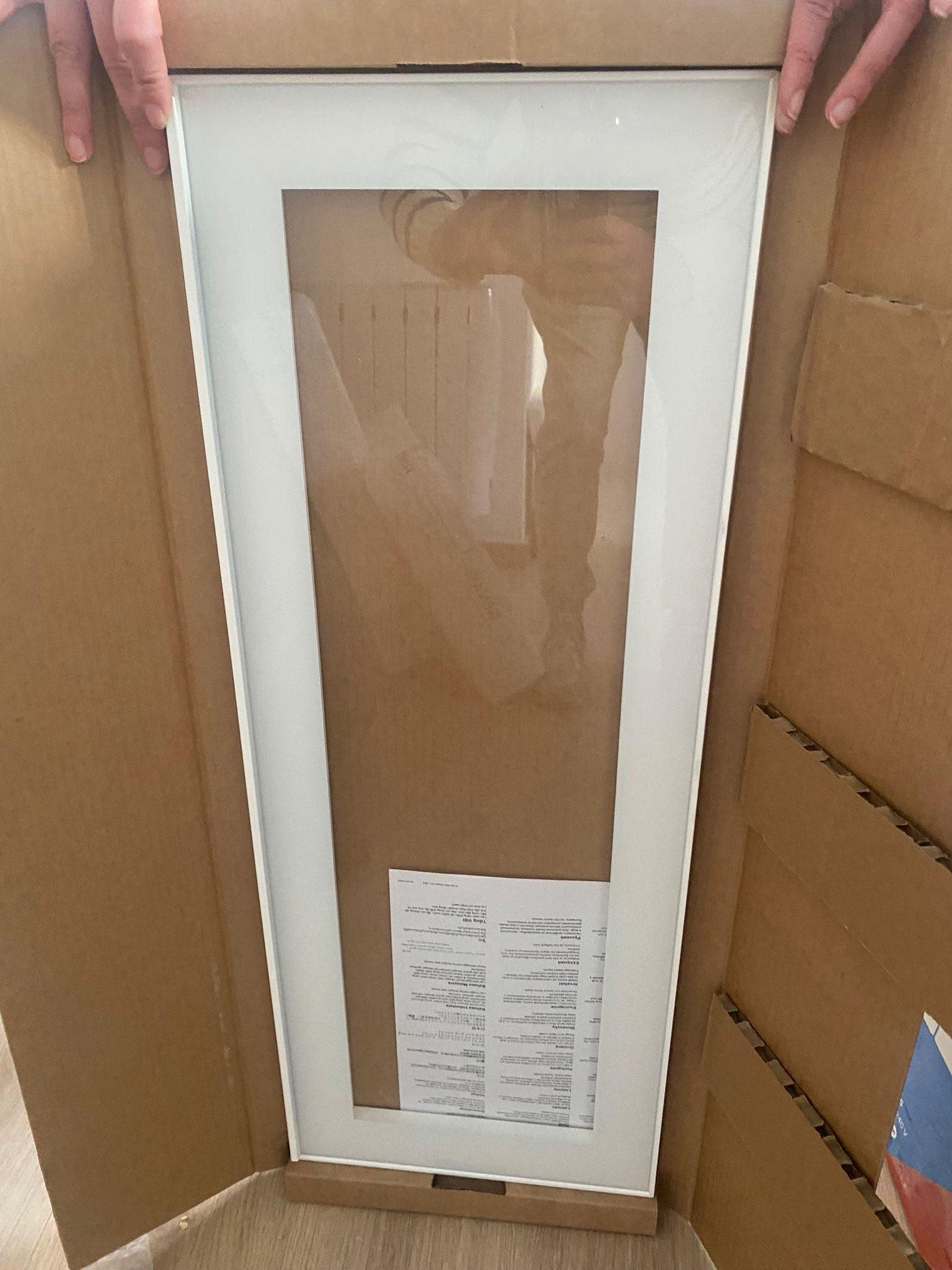 HEJSTA glass door, white/clear glass, 30x80 cm