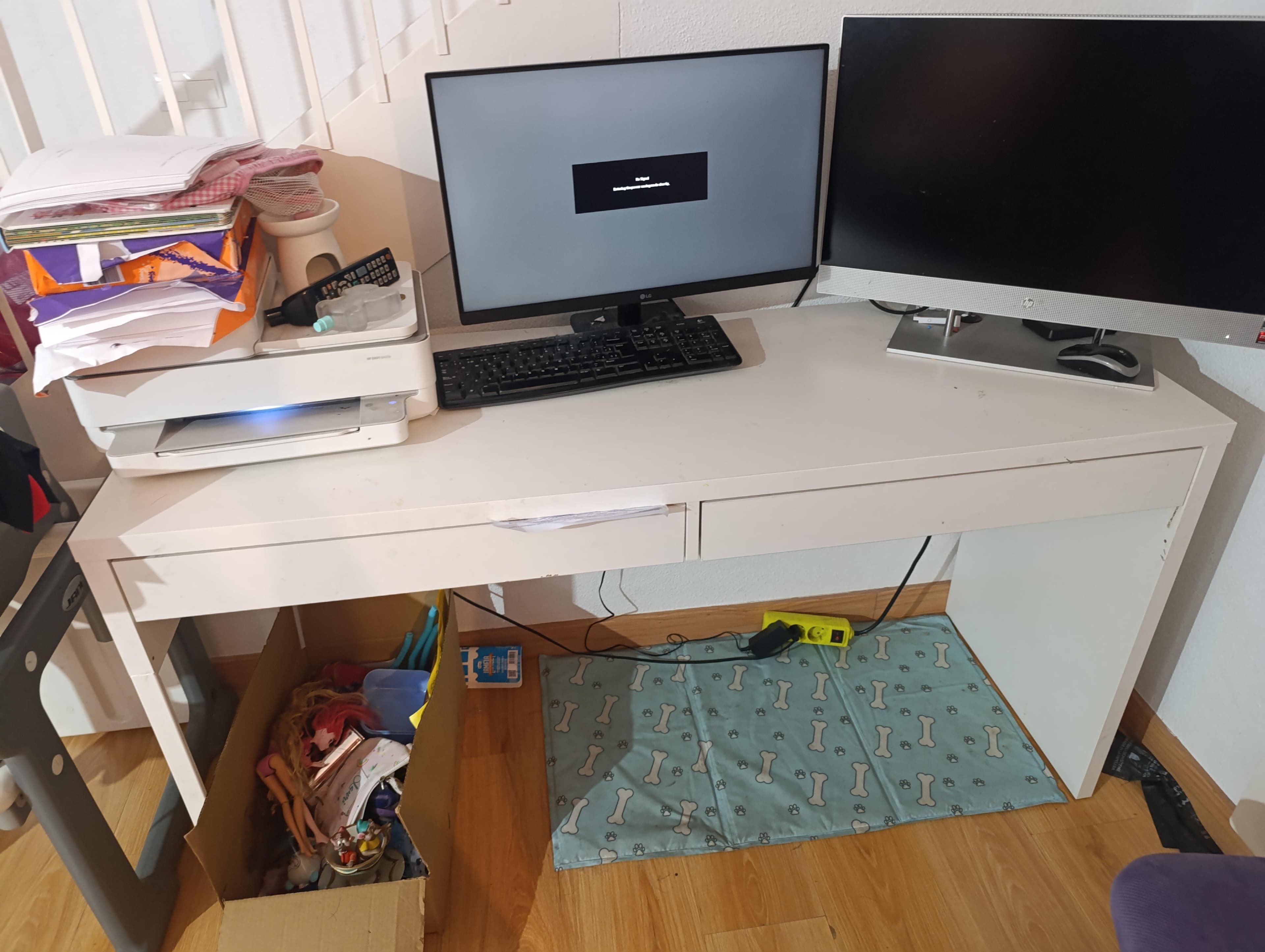 MICKE desk, white, 142x50 cm