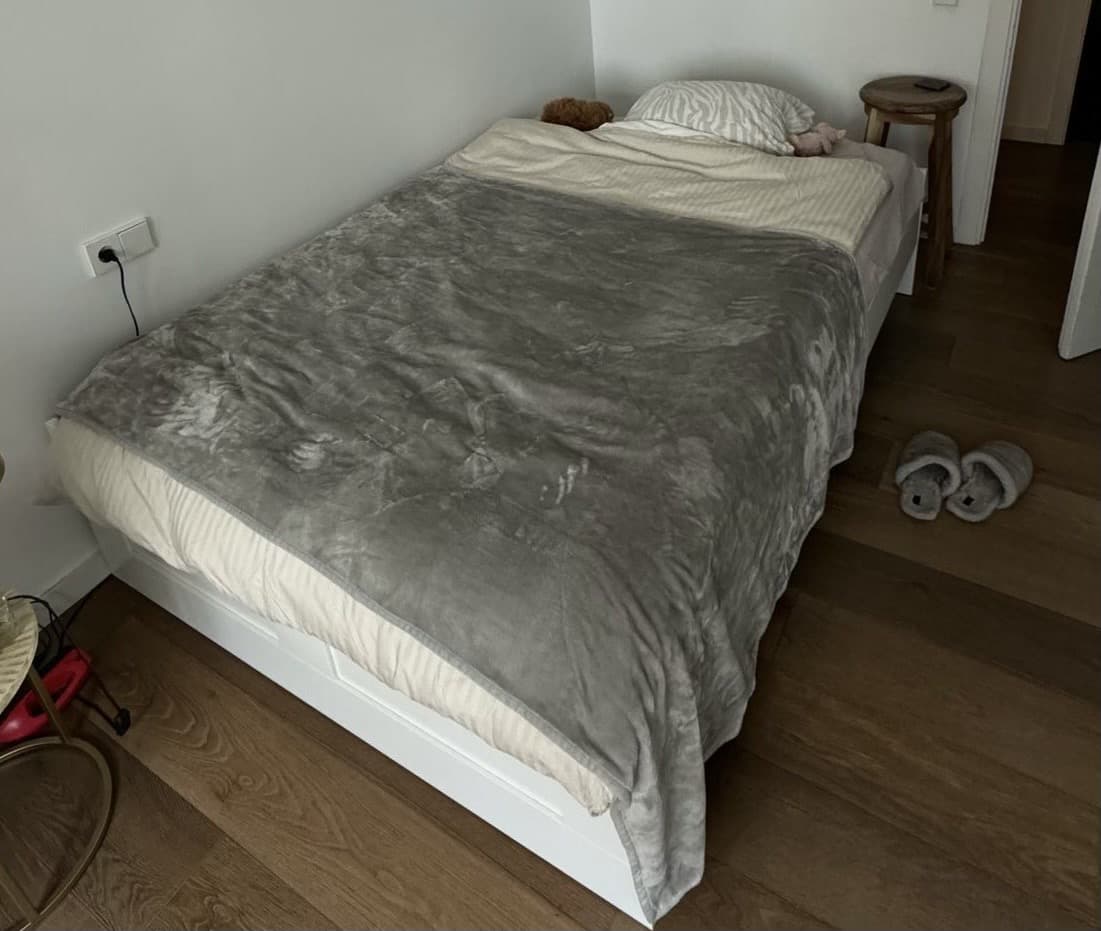 BRIMNES bed frame, white, 140x200 cm