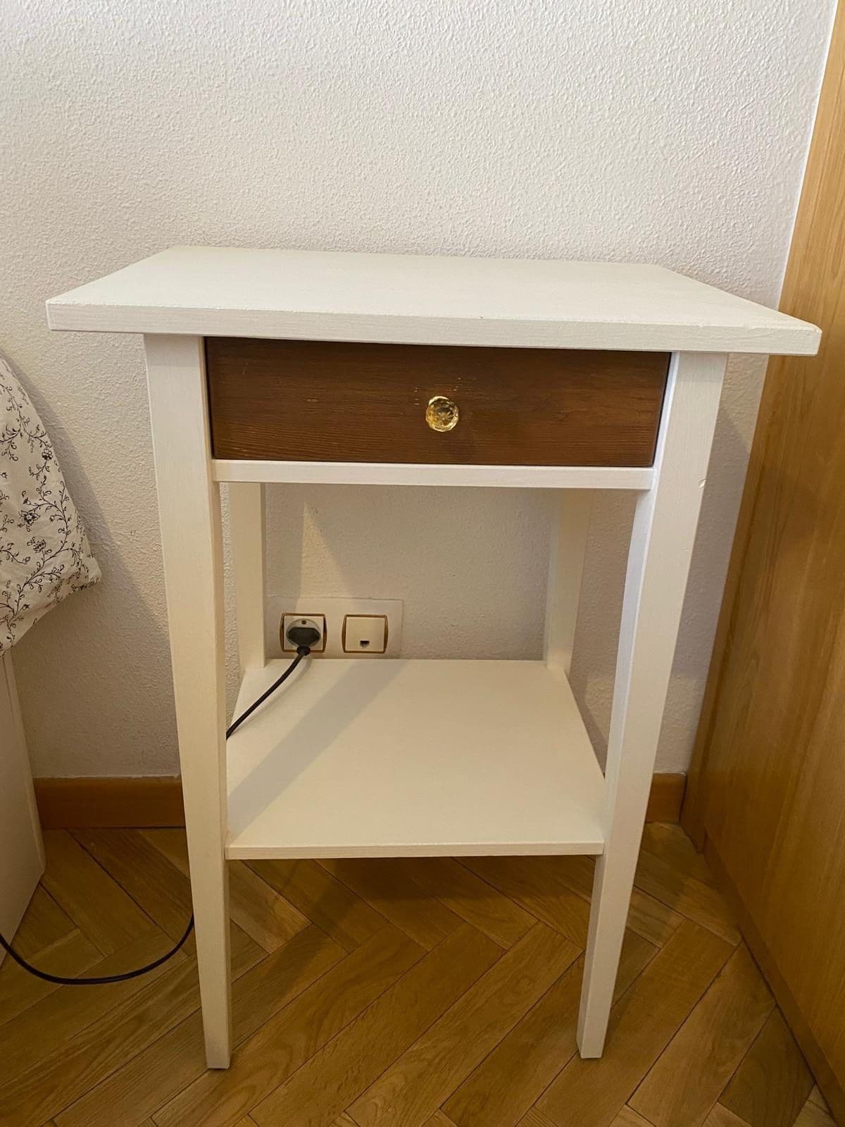 HEMNES mesa de noite, tintura branca, 46x35 cm