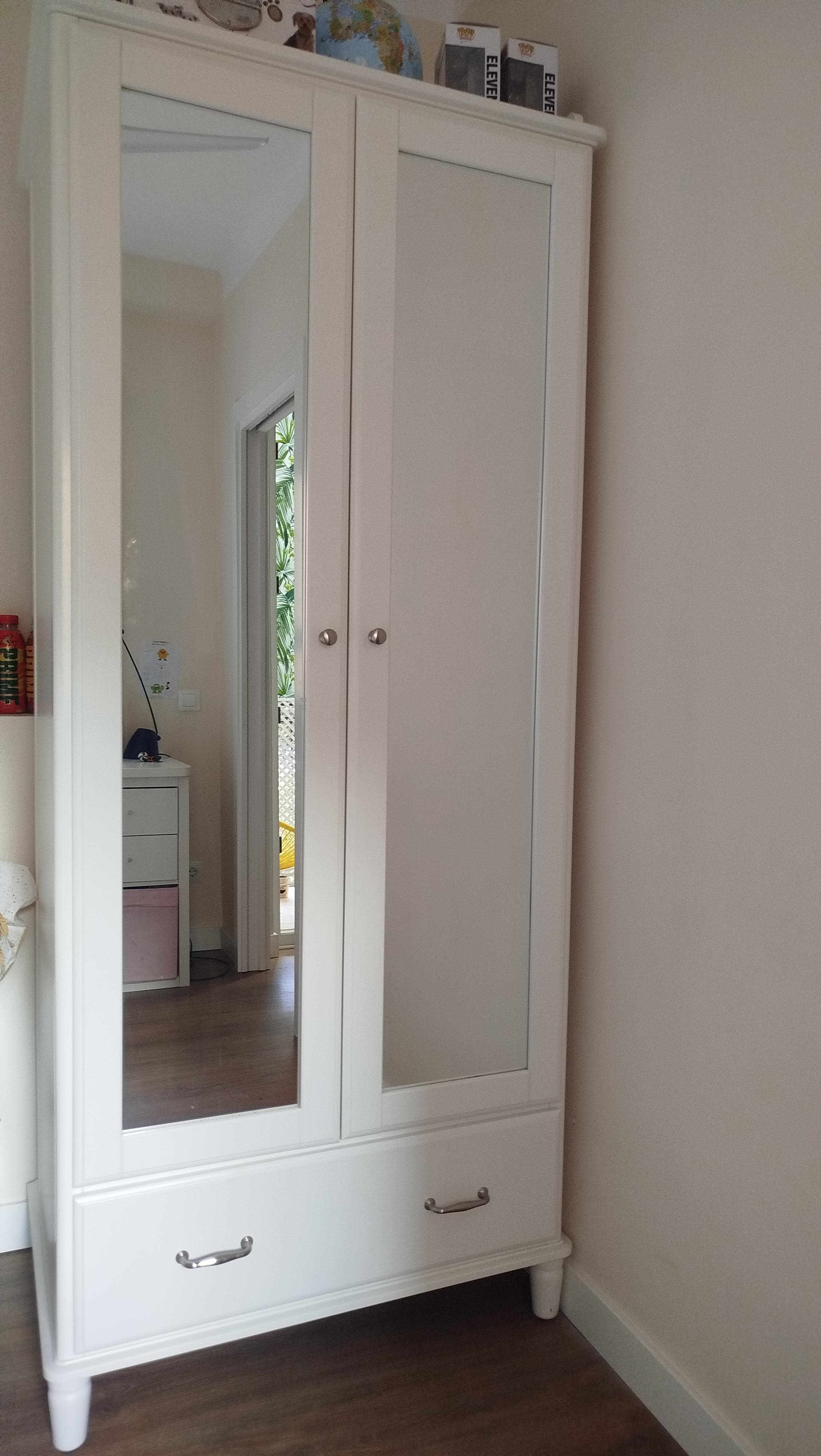 TYSSEDAL Armario, blanco, espejo, 88x58x208 cm