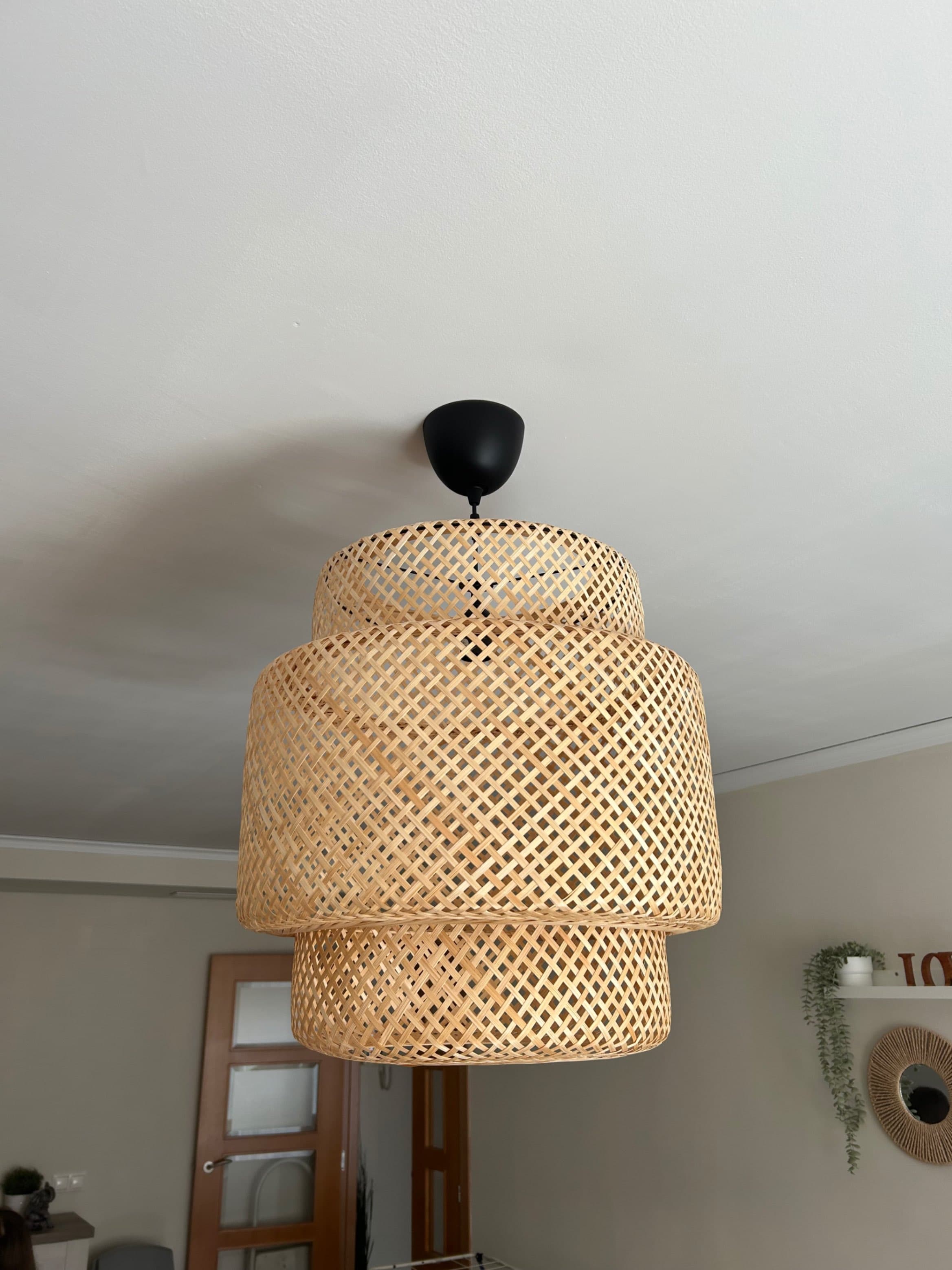 SINNERLIG pendant lamp, bamboo/handmade, 50 cm