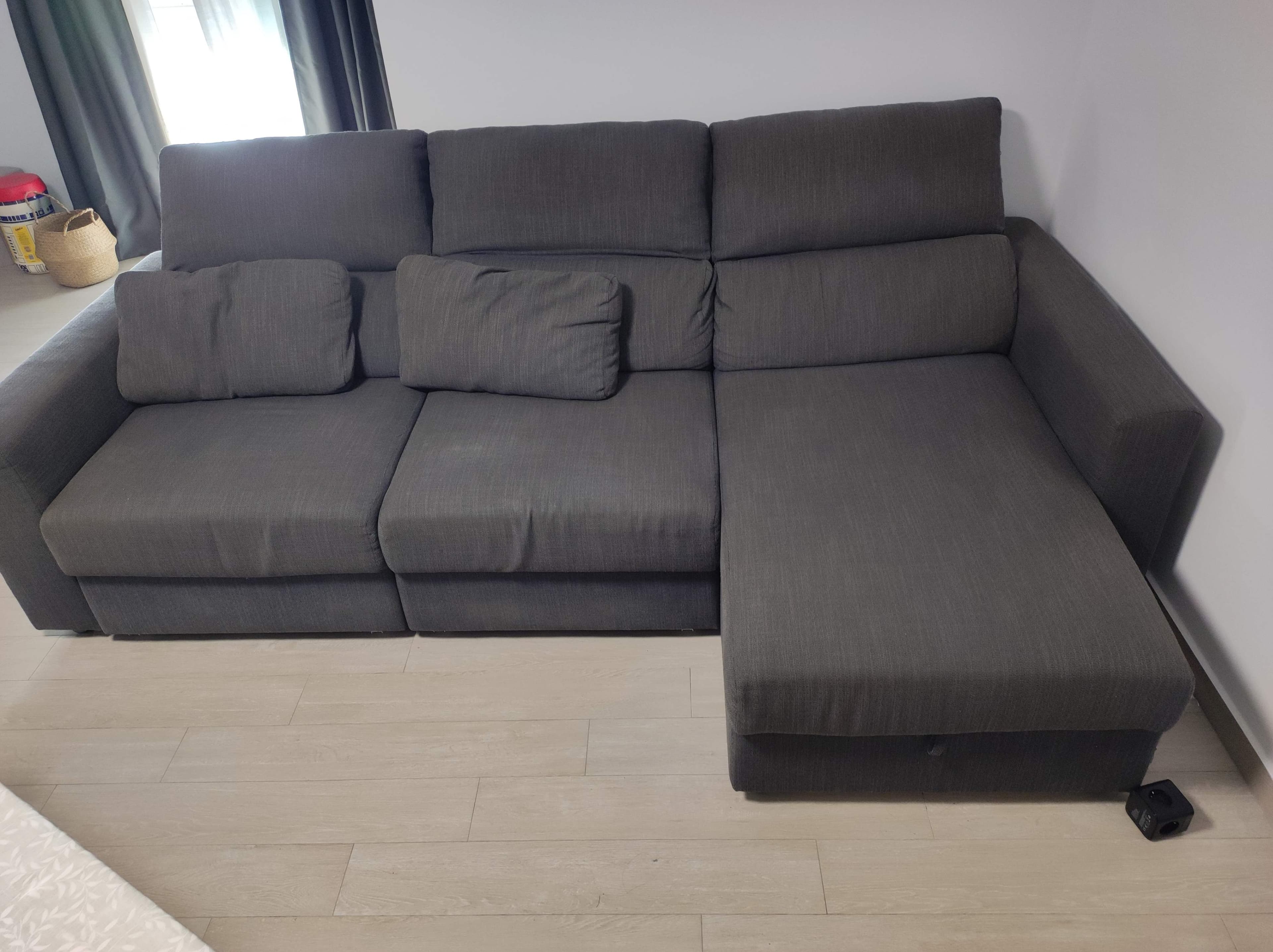 ESKILSTUNA Sofá cantoneira 3 prazas, Hillared antracita