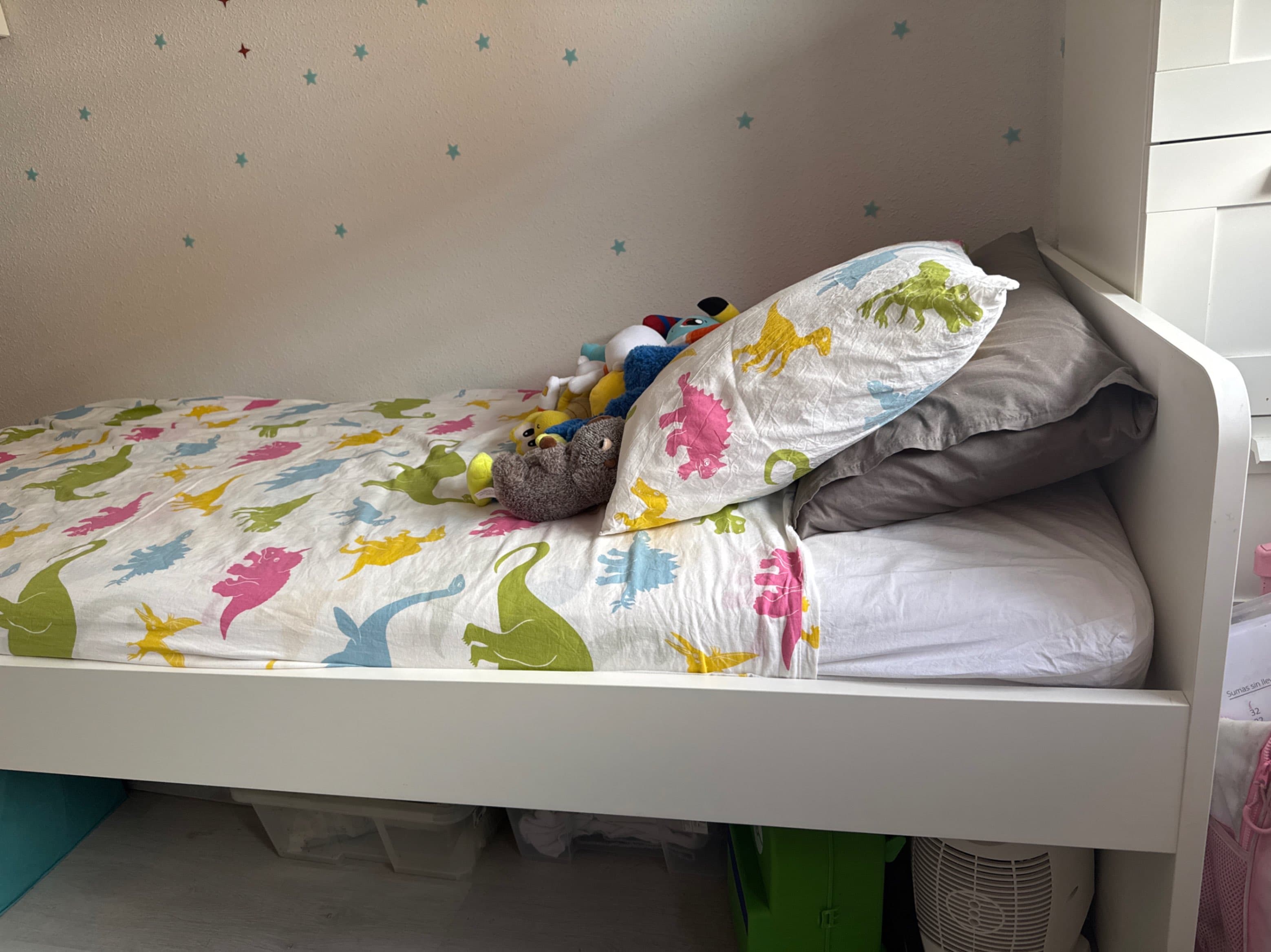 SLÄKT estrutura de cama con somier, branco, 90x200 cm