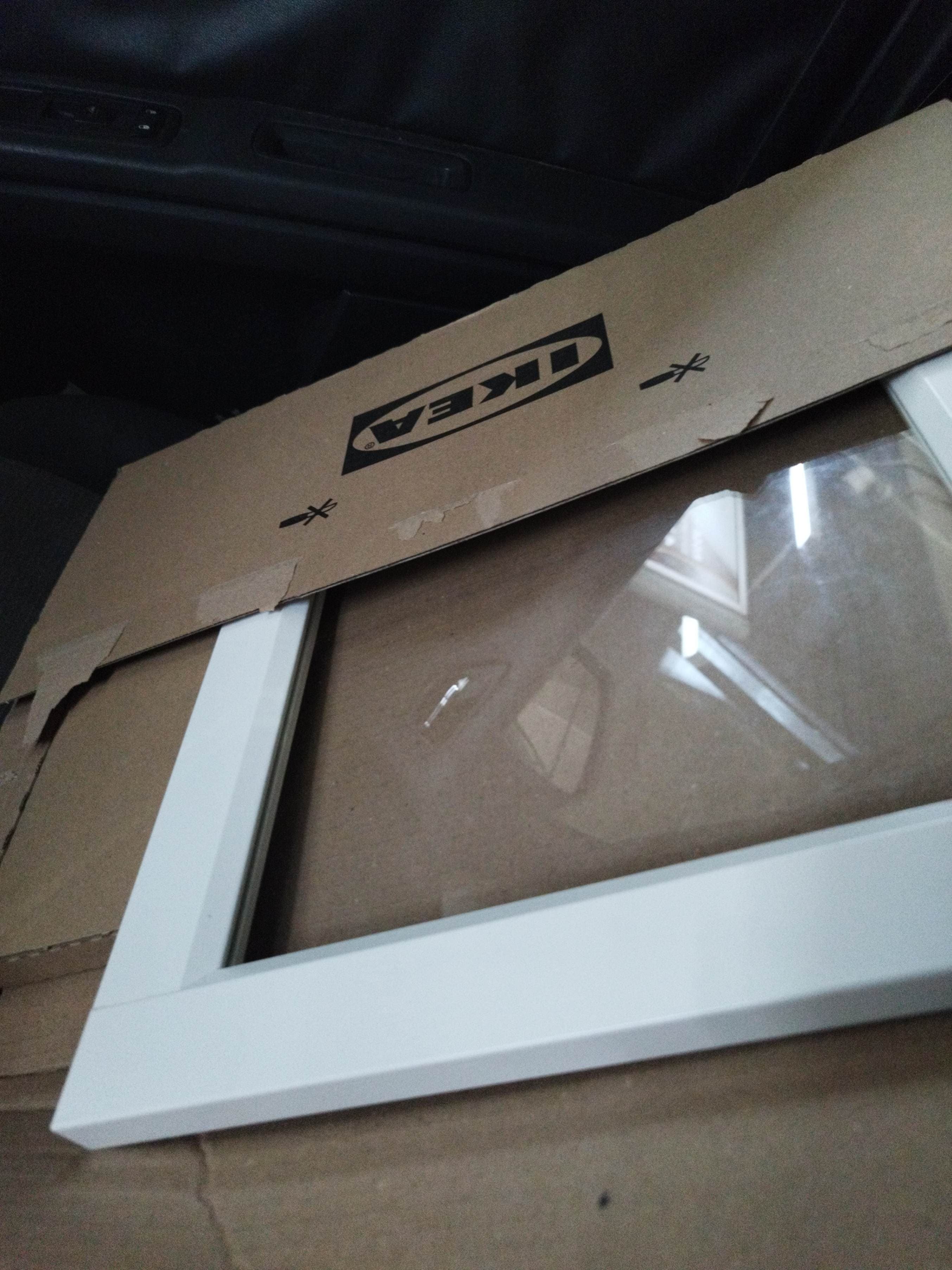 OXBERG glass door, white, 40x35 cm