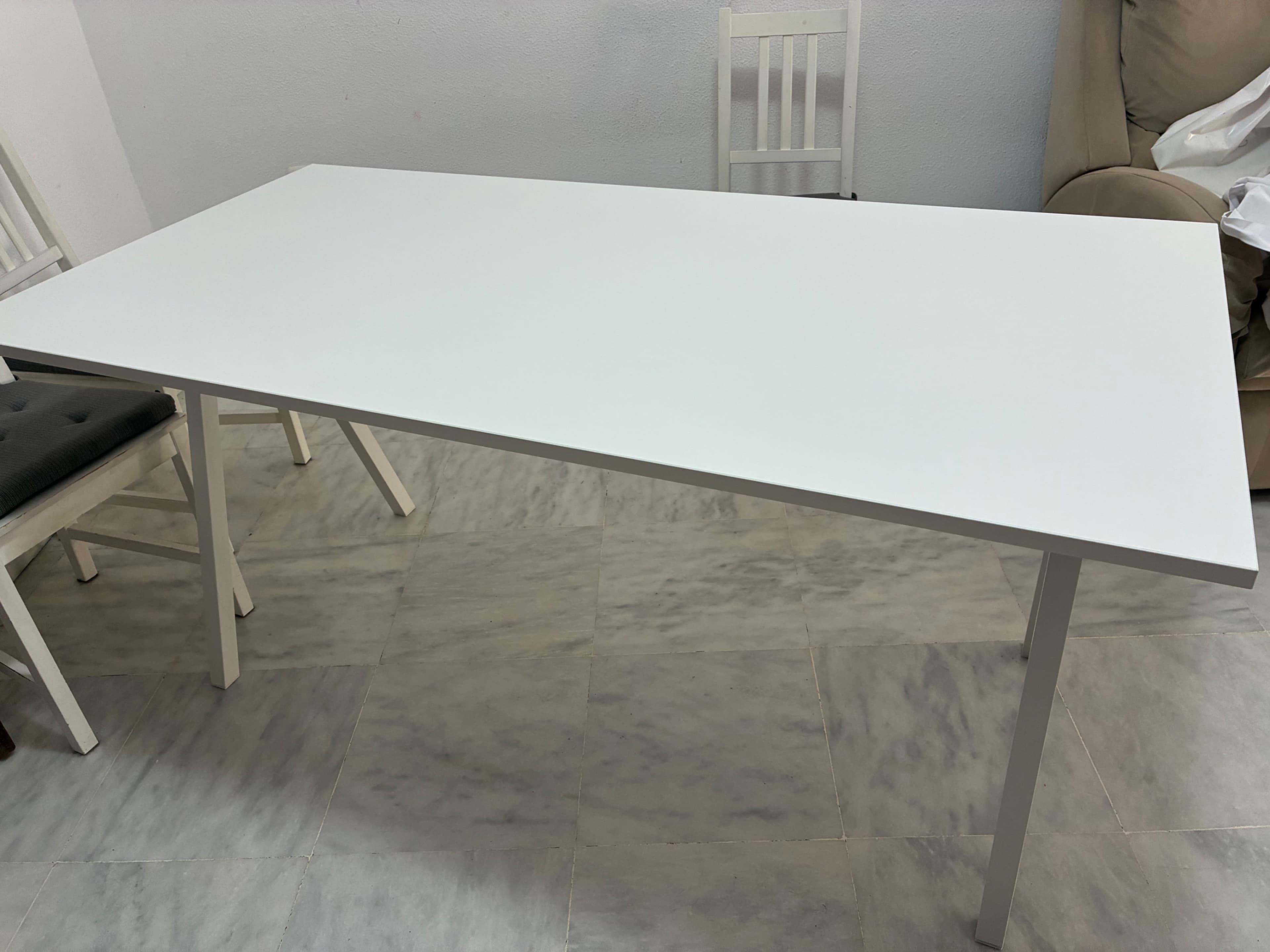 TROTTEN escritorio, blanco, 160x80 cm