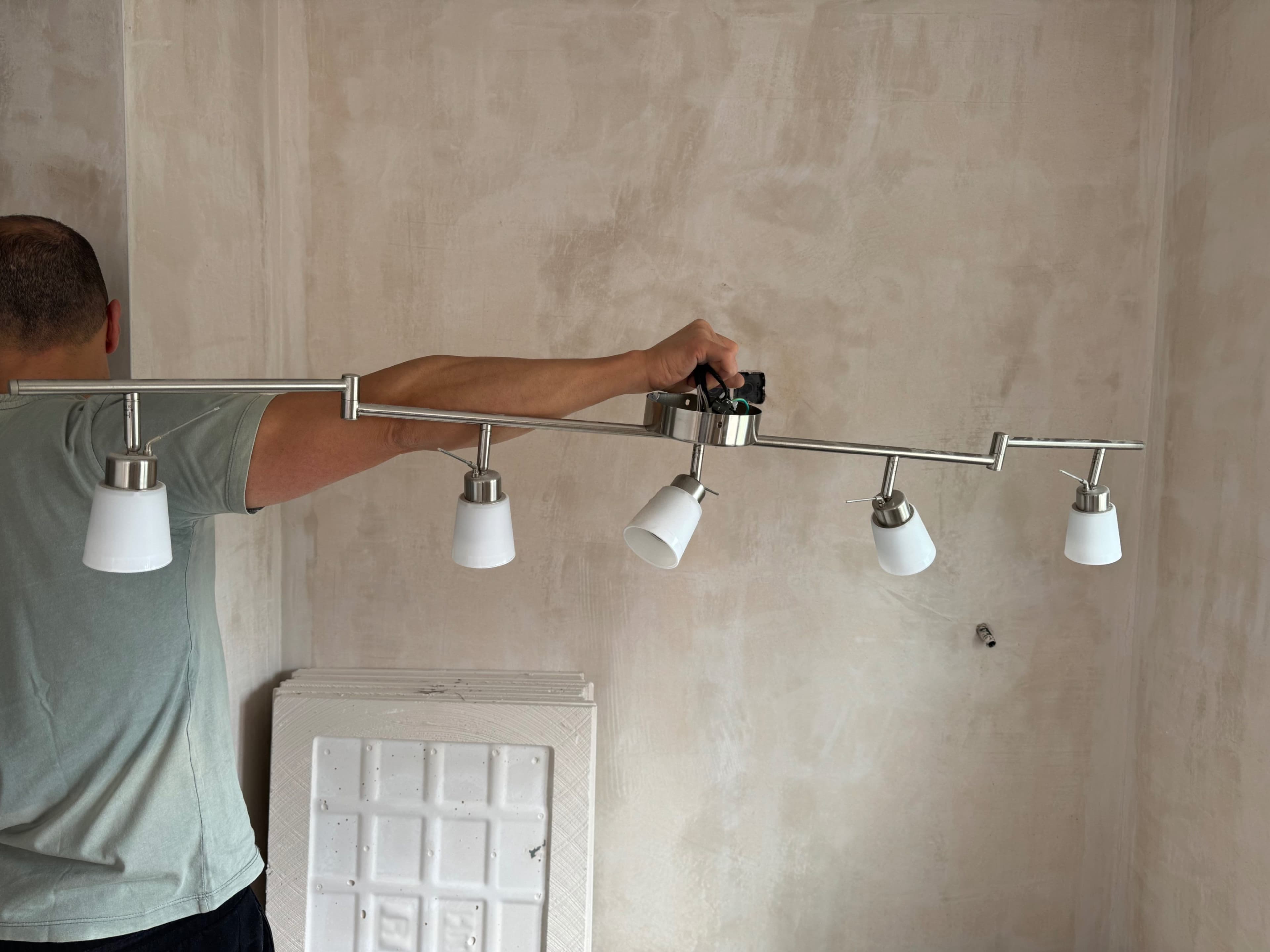 TIDIG ceiling spotlight with 5 spots, nickel-plated