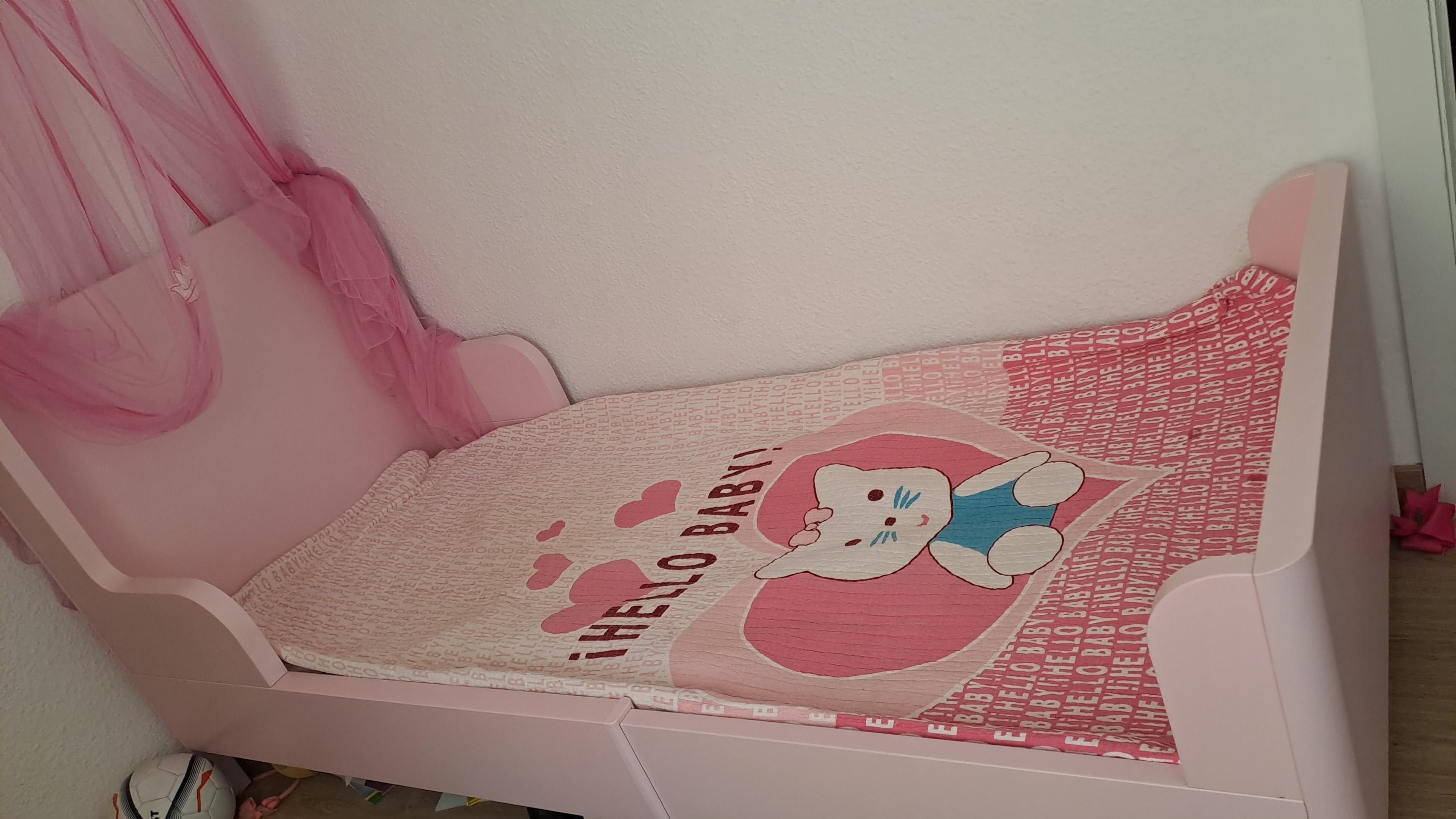 BUSUNGE llit extensible, rosa clar, 80x200 cm