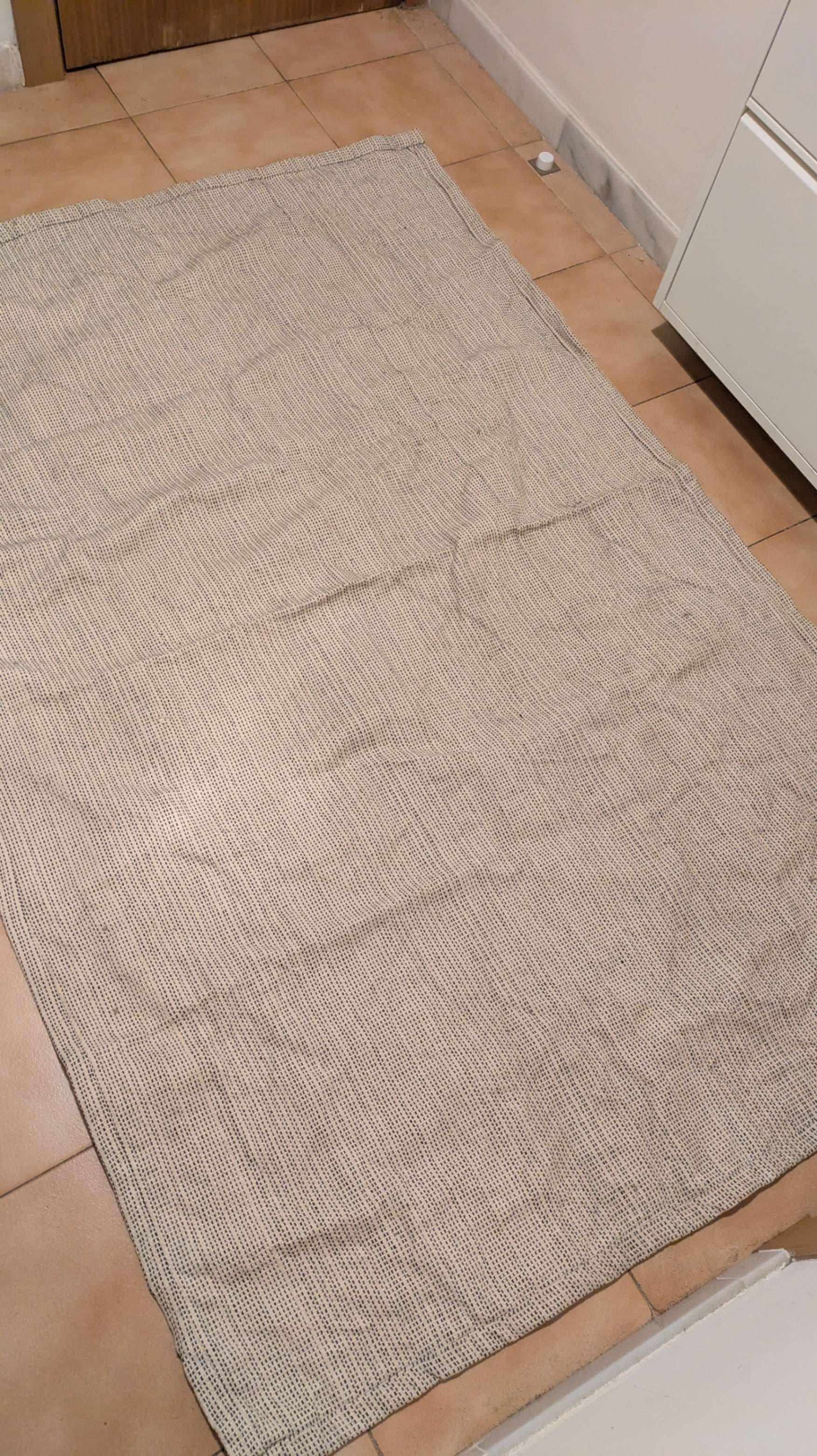TIPHEDE rug, flatwoven, natural/black, 120x180 cm