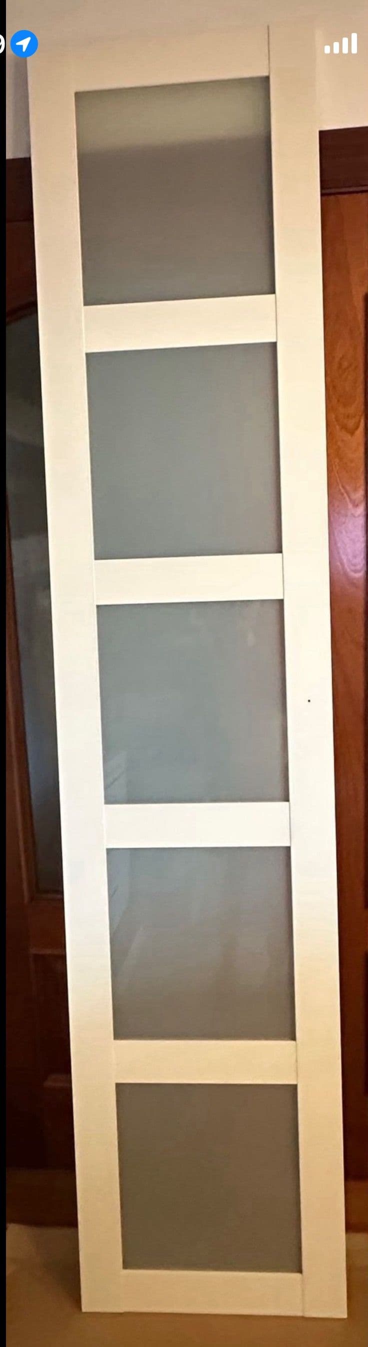 BERGSBO door, frosted glass/white, 50x229 cm