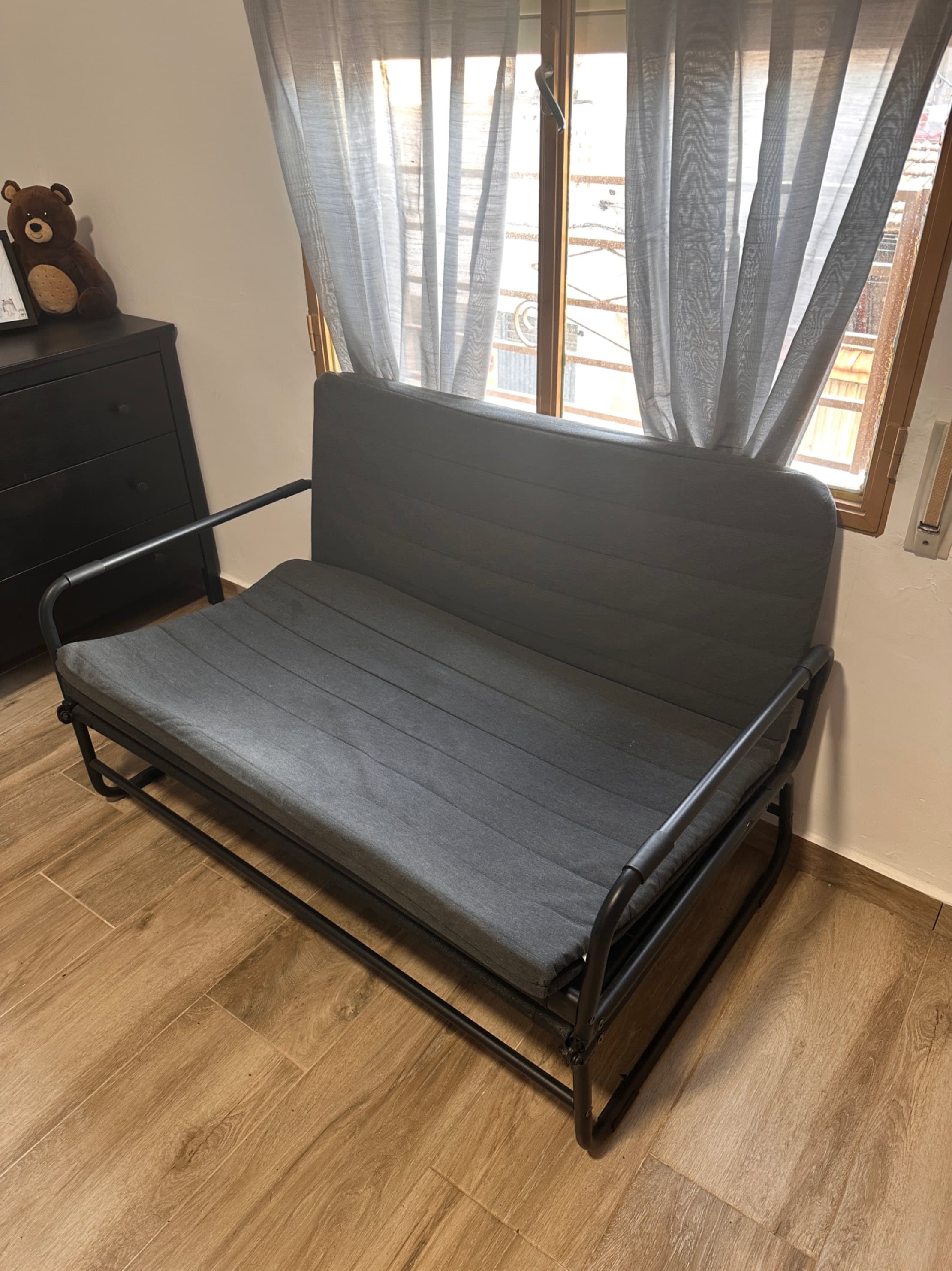 HAMMARN sofa-bed, Knisa dark grey/black
