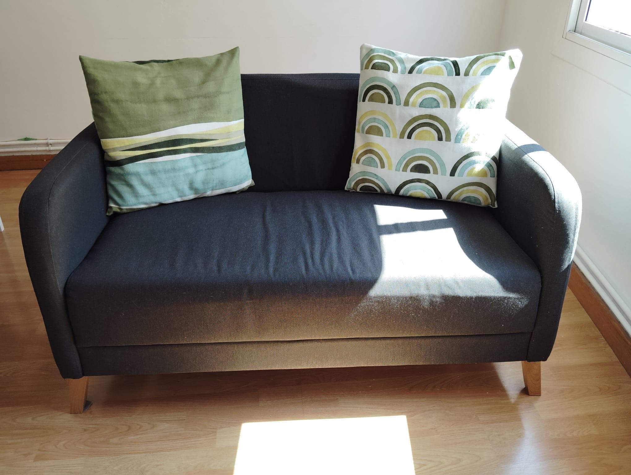 LINANÄS 2-seat sofa, Vissle dark grey