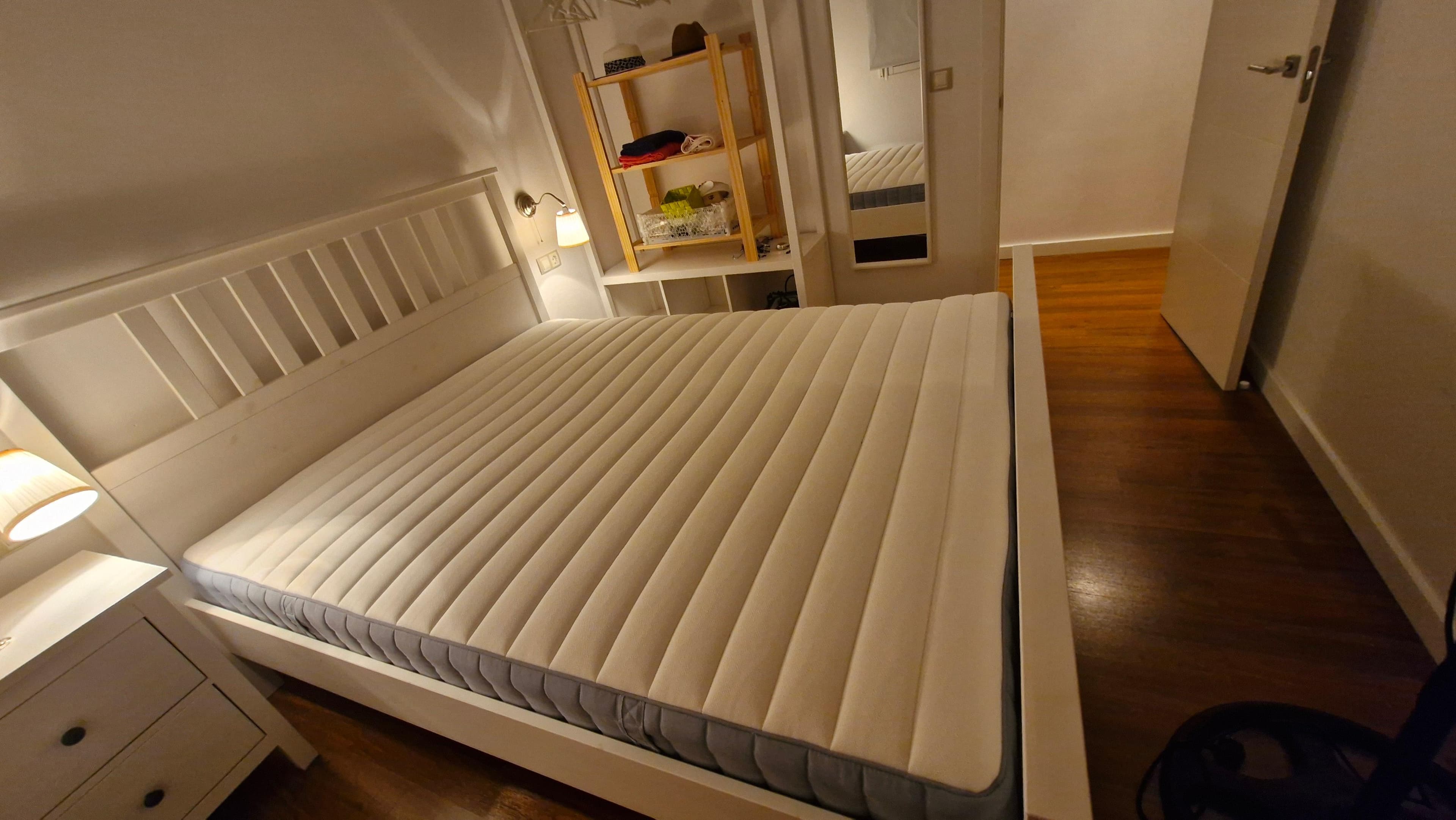 HEMNES bed frame, white stain, 160x200 cm