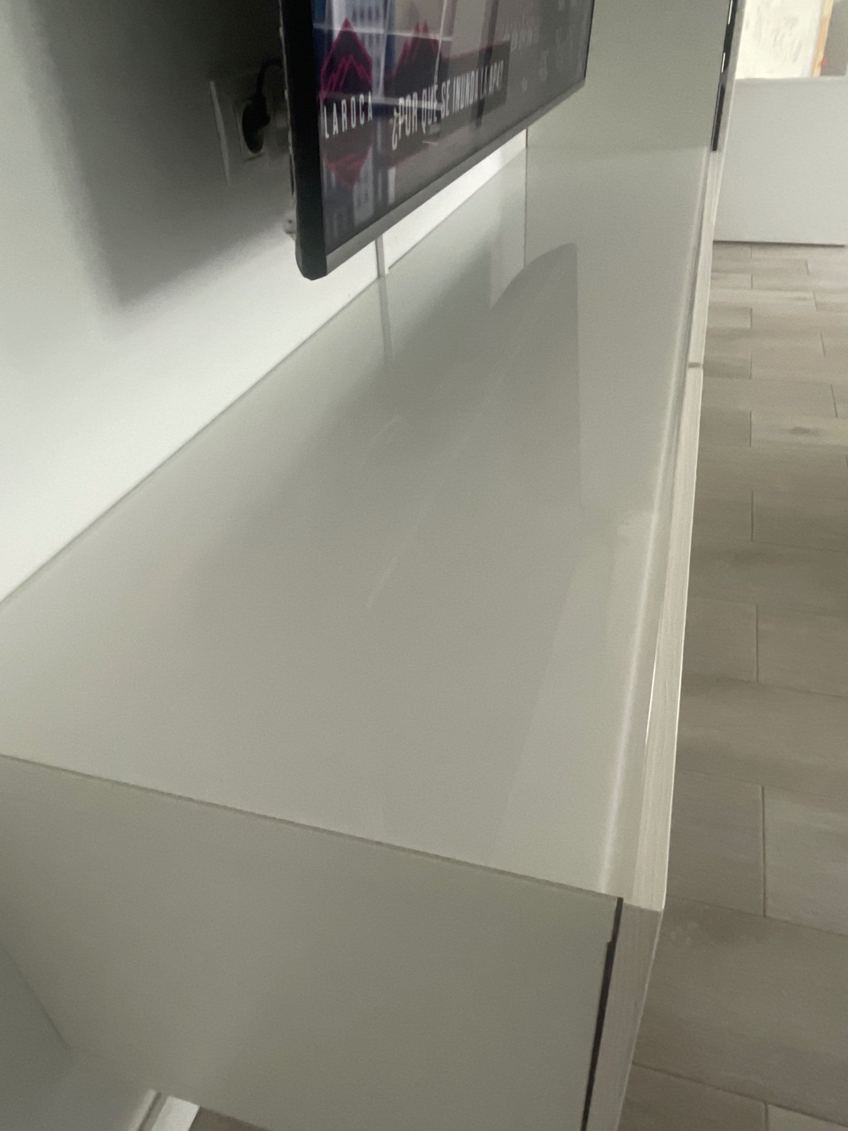 BESTÅ panel superior, vidro branco/verde claro, 180x40 cm