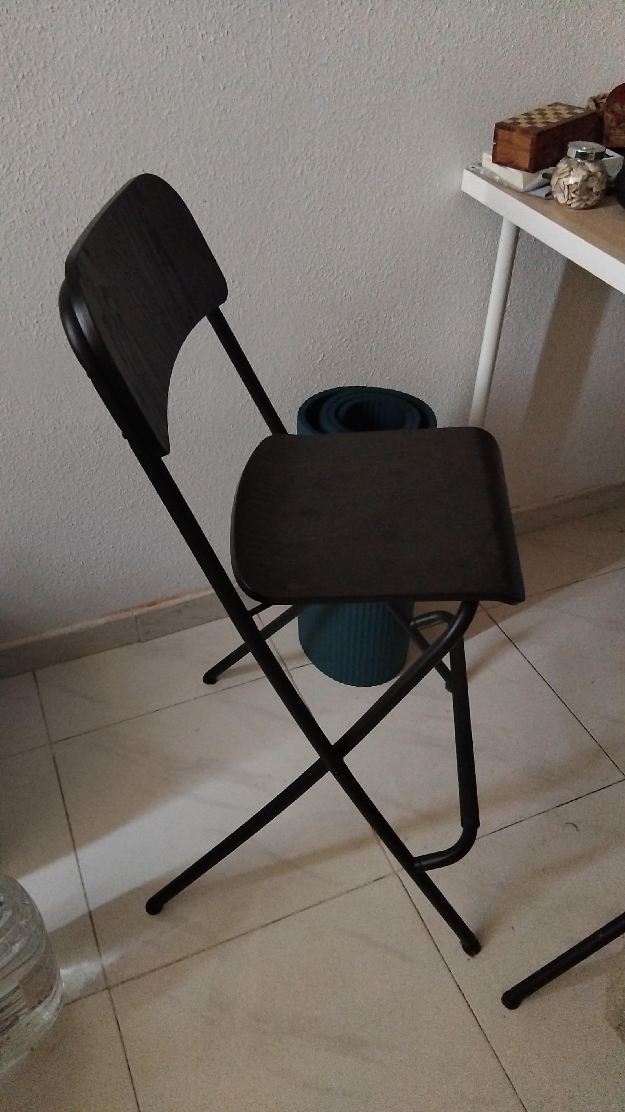 FRANKLIN bar stool with backrest, foldable, counter height black/black, 63 cm