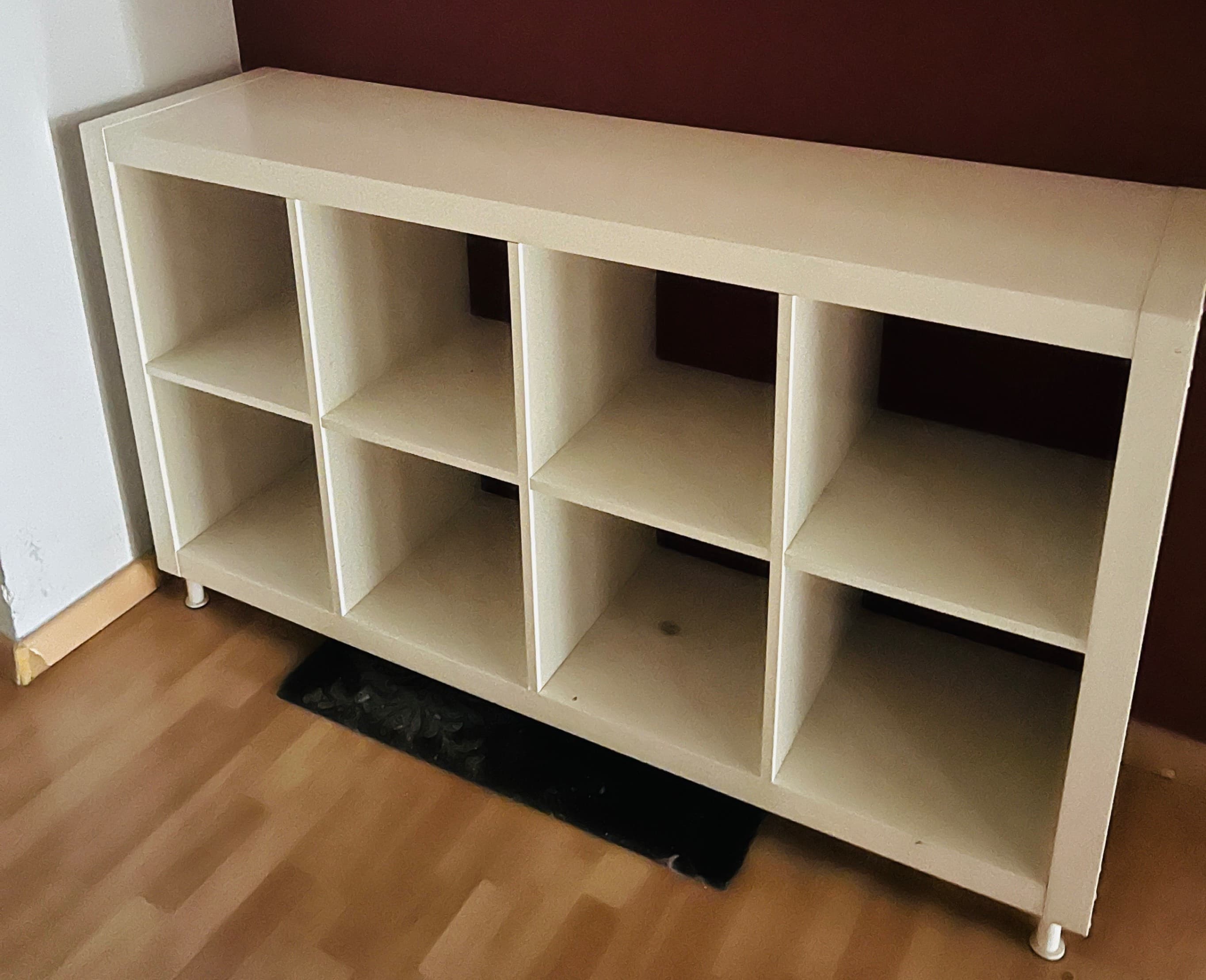 KALLAX unidade de almacenaxe con soporte, branco/branco, 147x94 cm