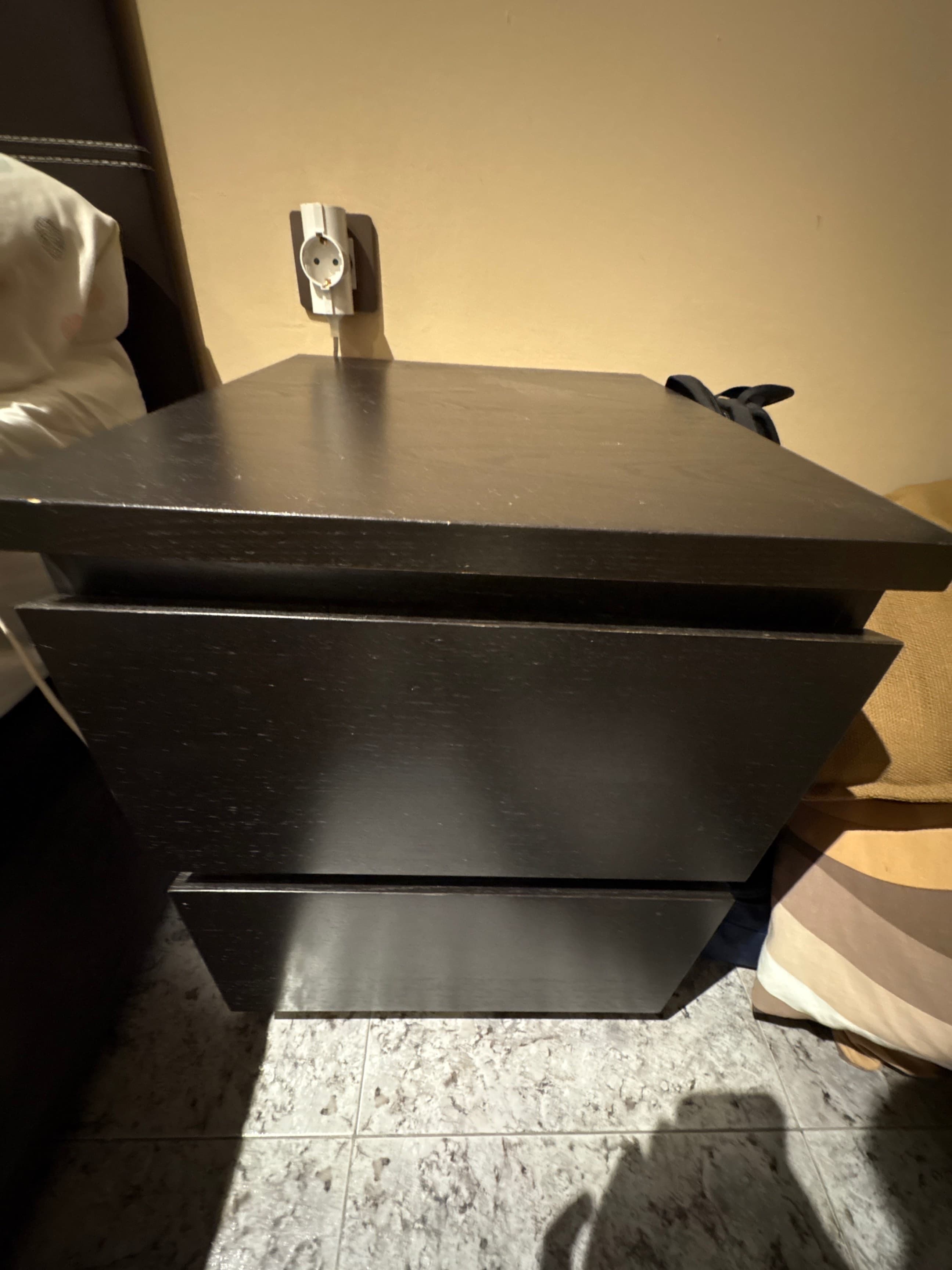 MALM cómoda de 2 cajones, negro-marrón, 40x55 cm