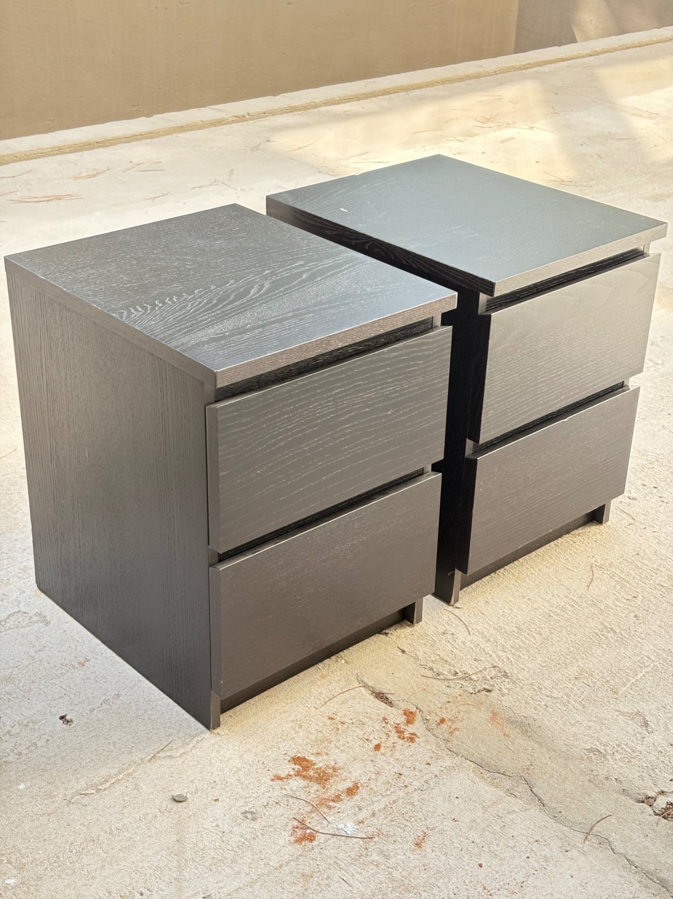 MALM cómoda de 2 caixóns, negro-marrón, 40x55 cm