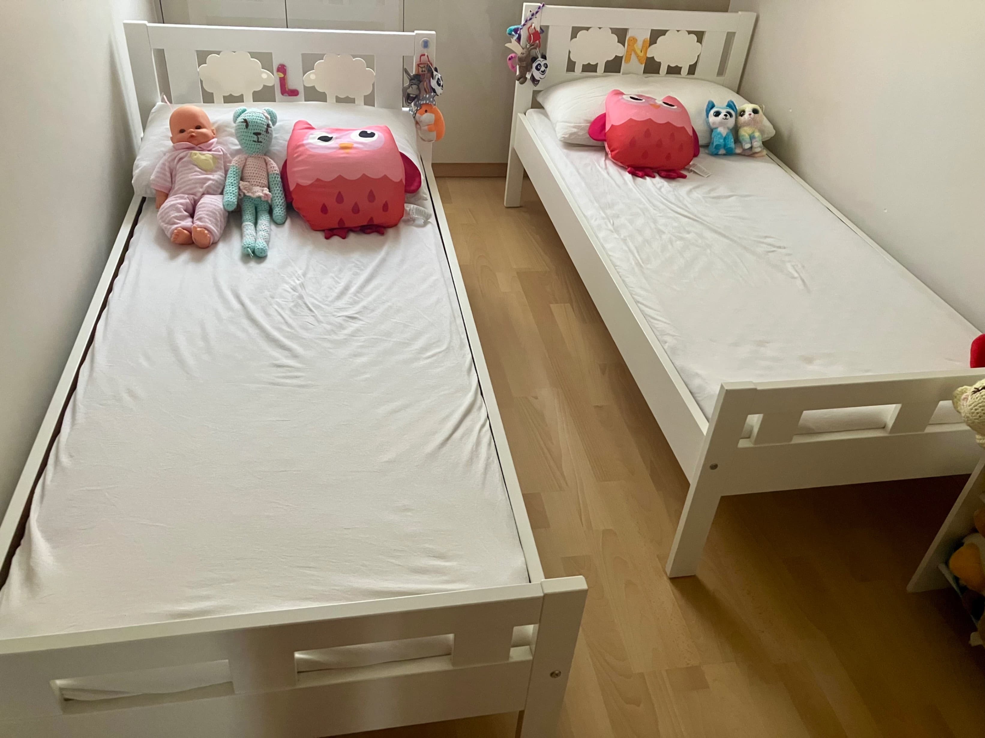KRITTER bed frame with slatted bed base, white, 70x160 cm