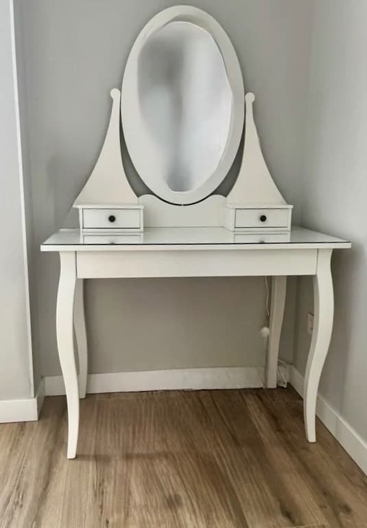HEMNES dressing table with mirror, white, 100x50 cm