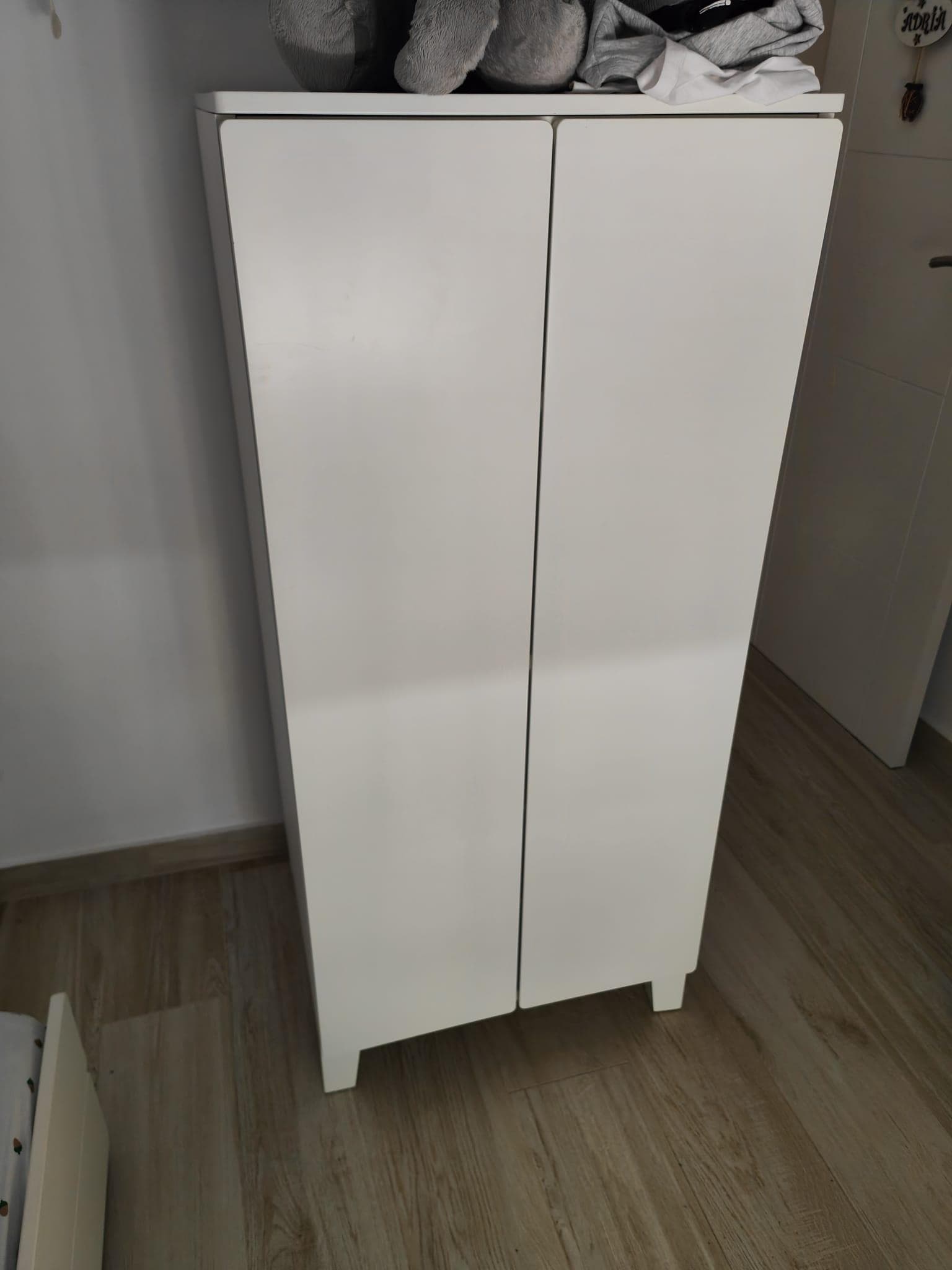 SMÅSTAD / PLATSA armario, branco gris/con 3 estantes, 60x57x123 cm