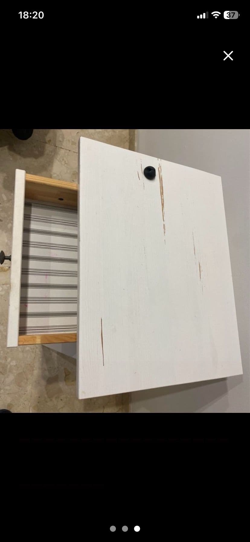 HEMNES mesa de noite, tintura branca, 46x35 cm