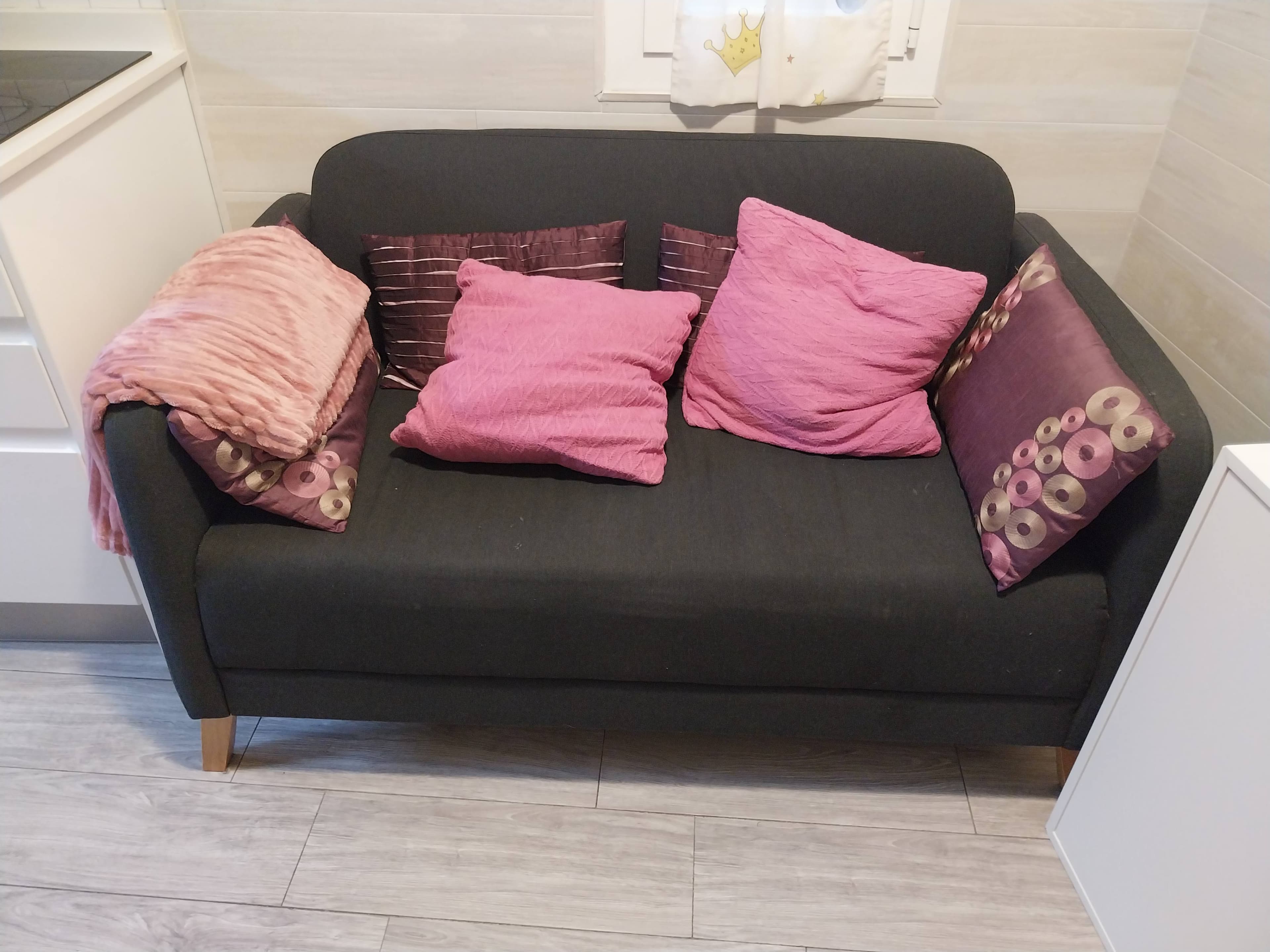 LINANÄS 2-seat sofa, Vissle dark grey