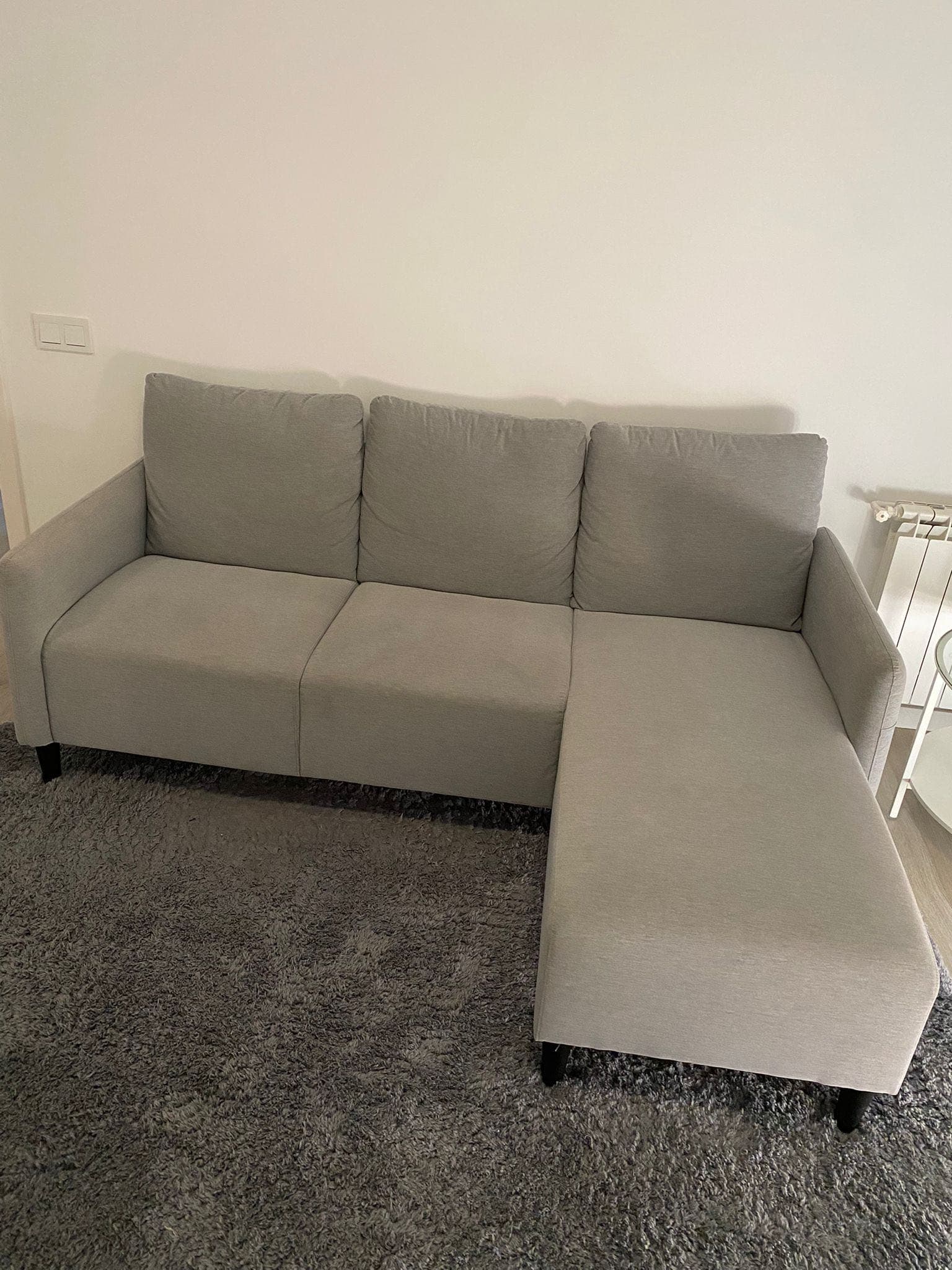 ANGERSBY 3-seat sofa, with chaise longue/Knisa light grey