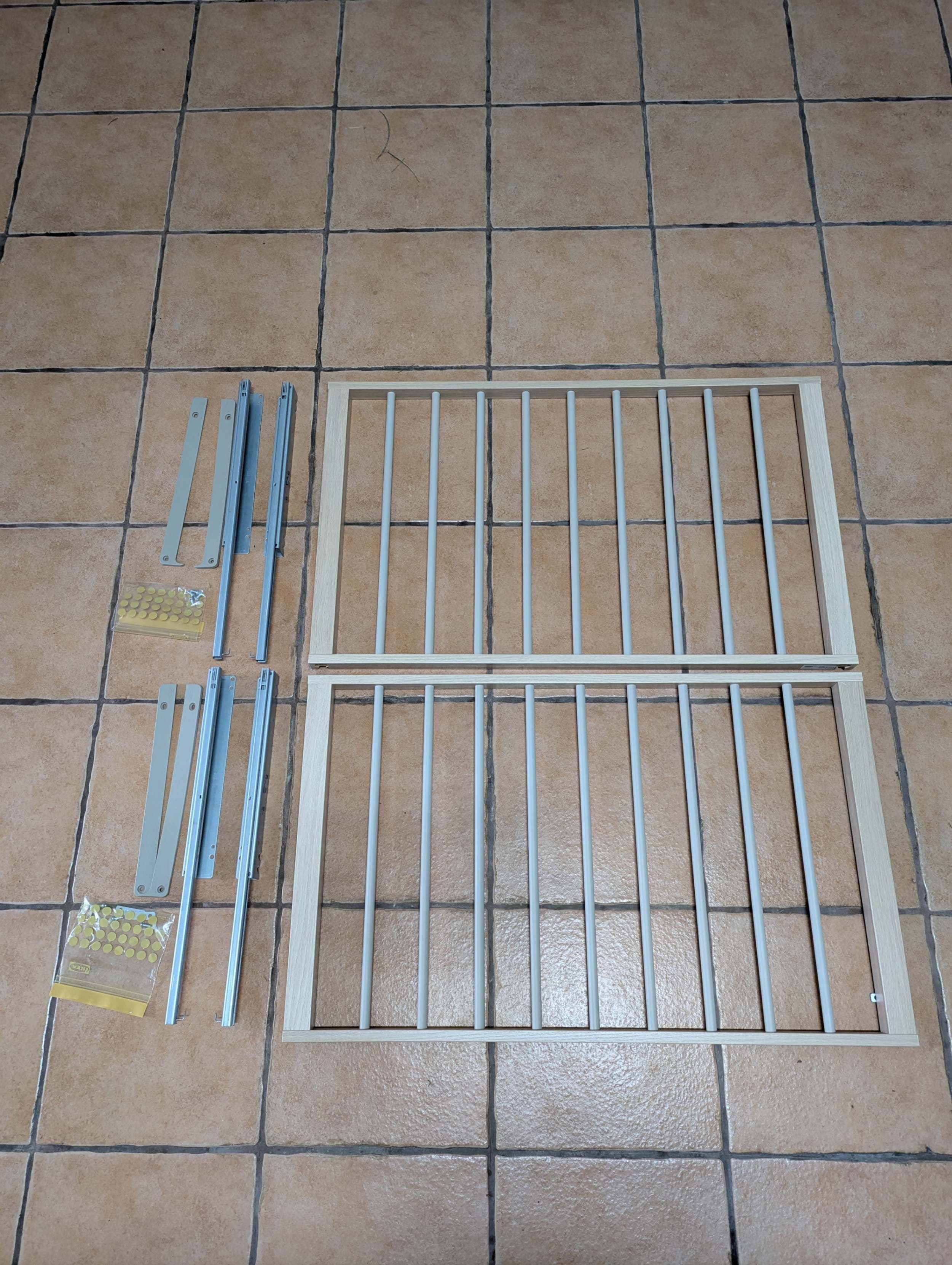 KOMPLEMENT pull-out trouser hanger, white stained oak effect, 100x58 cm