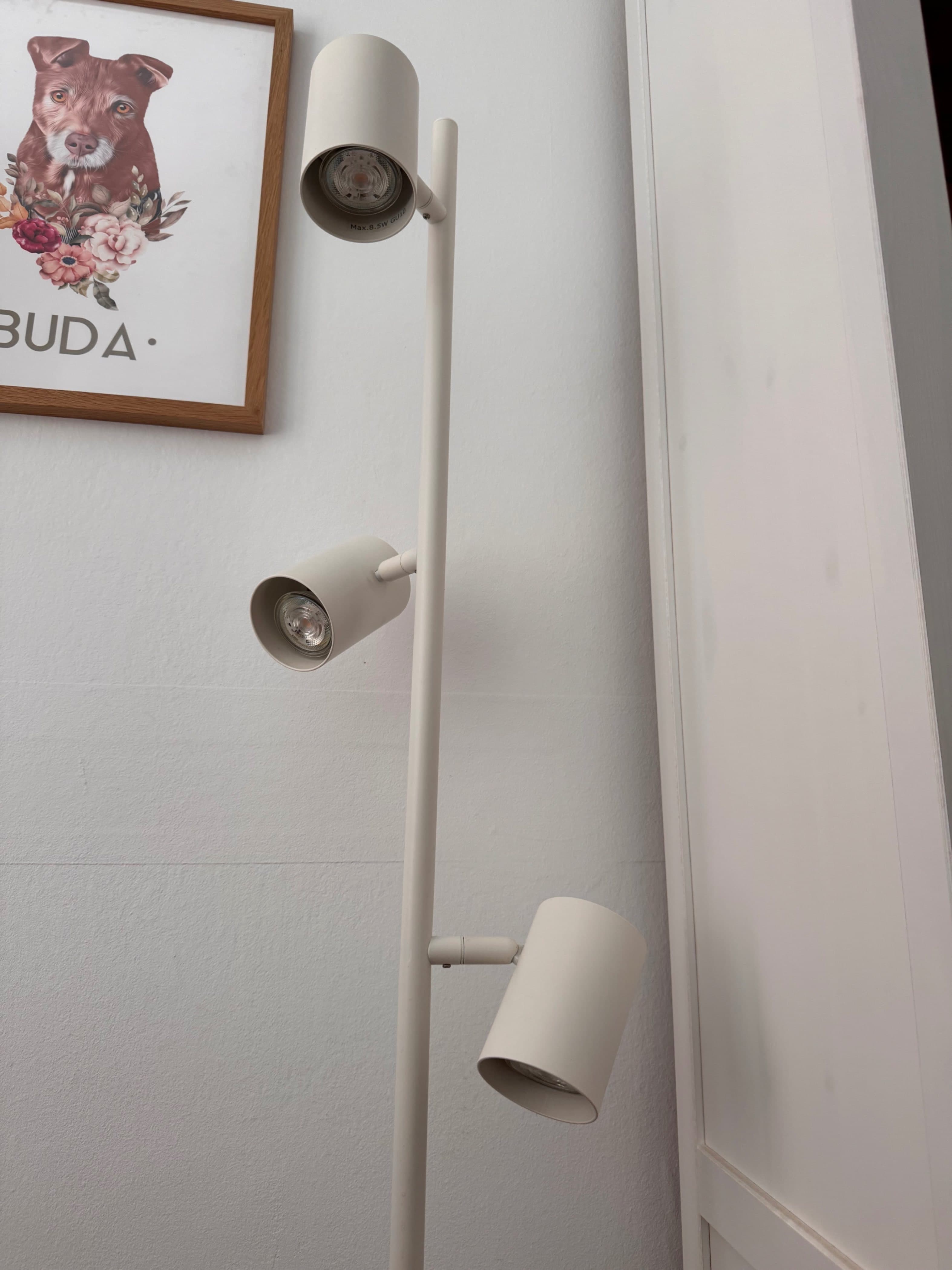 NYMÅNE lámpada pé&3 focos, branco