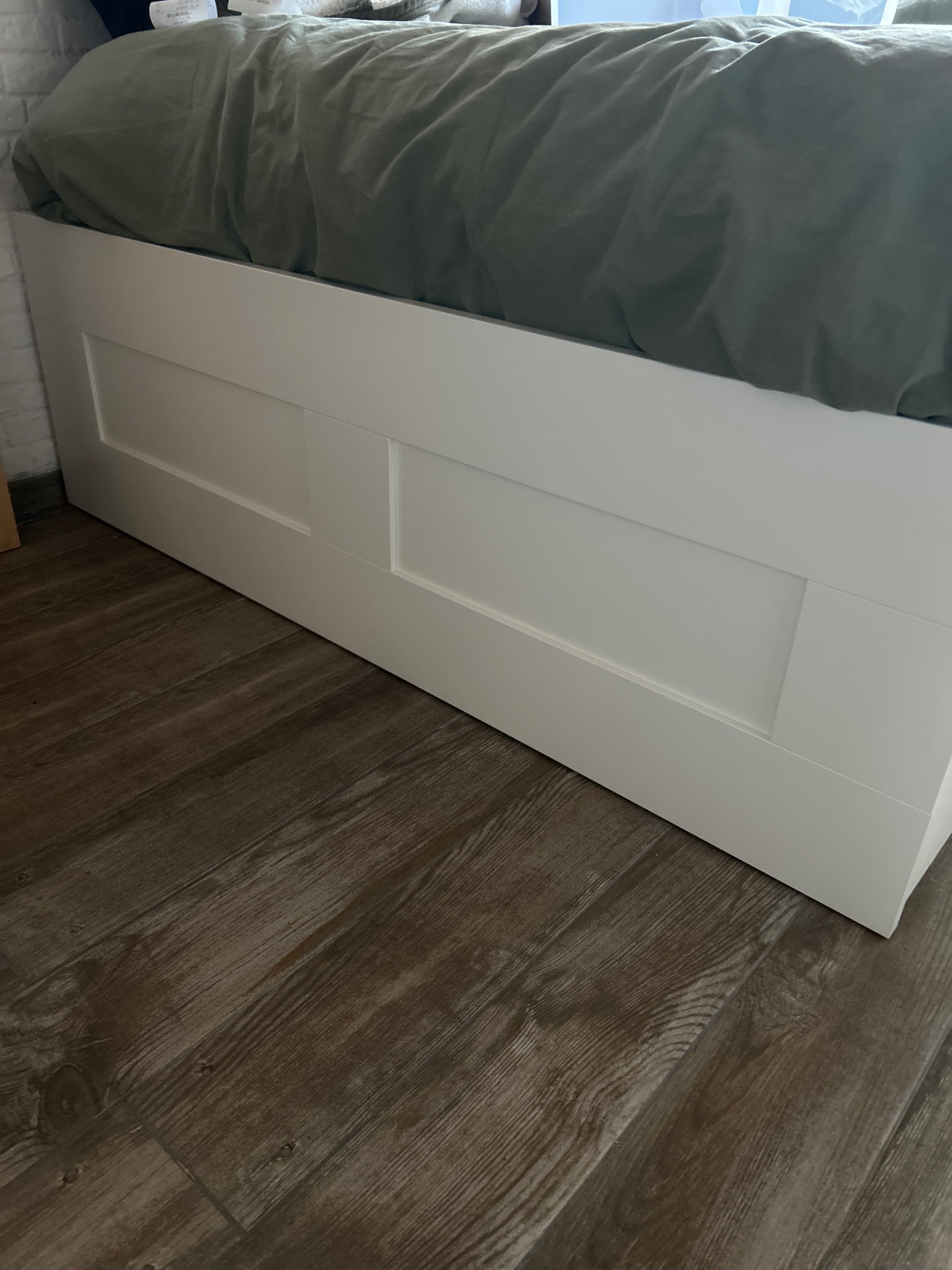 BRIMNES estrutura de cama con almacenaxe, branco/Lönset, 140x200 cm