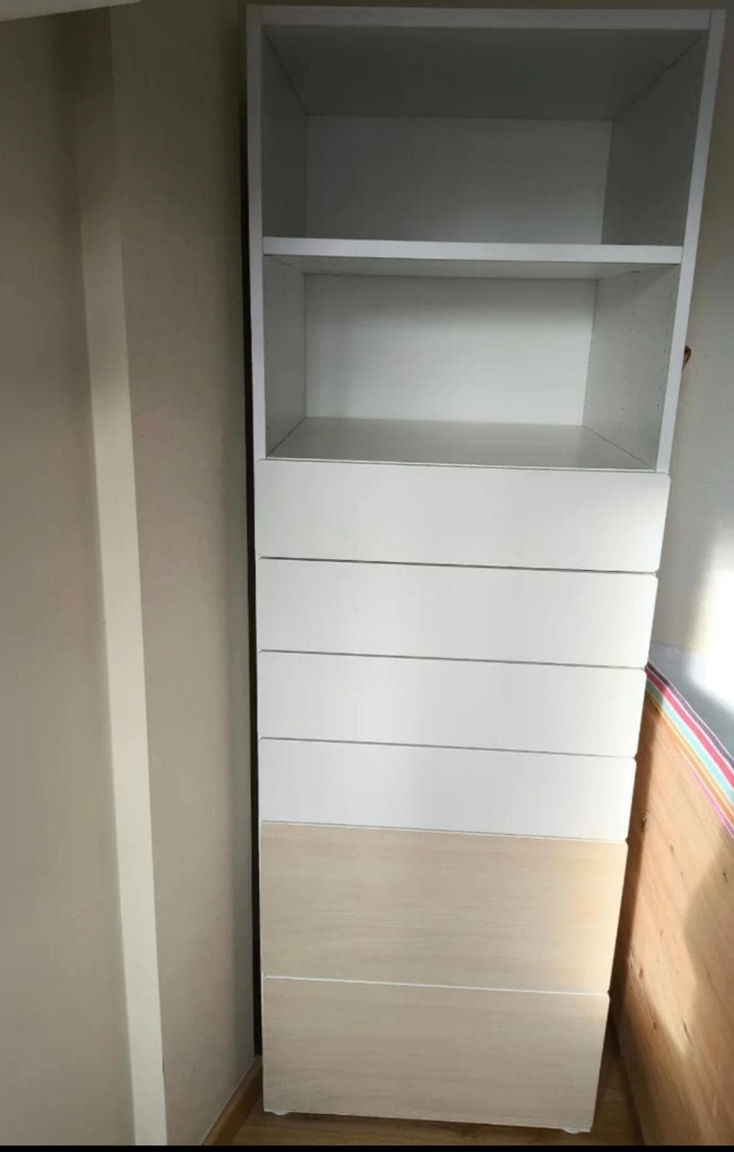 SMÅSTAD / PLATSA liburutegia, zuria urkia/6 tiraderekin, 60x57x181 cm