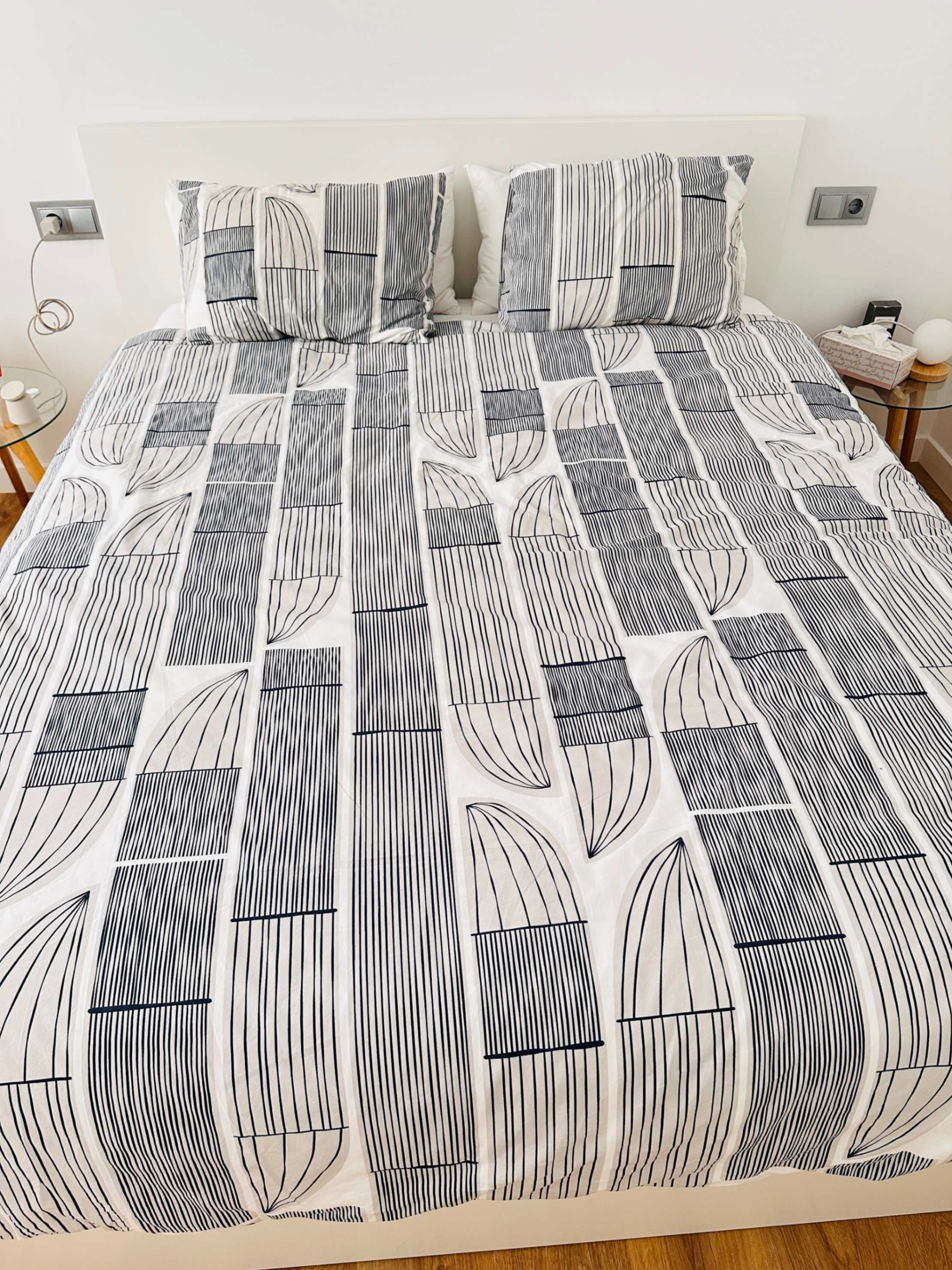 MALM 4 tiraderadun ohe-egitura, zuria/Lindbåden, 160x200 cm