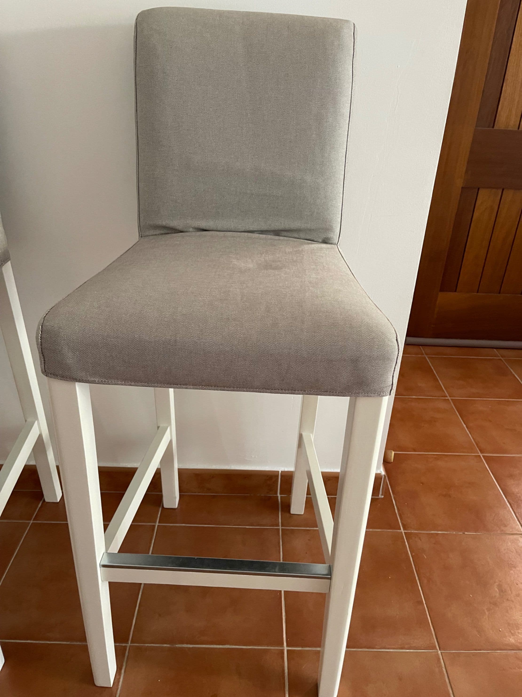 BERGMUND bar stool with backrest frame, white, 75 cm