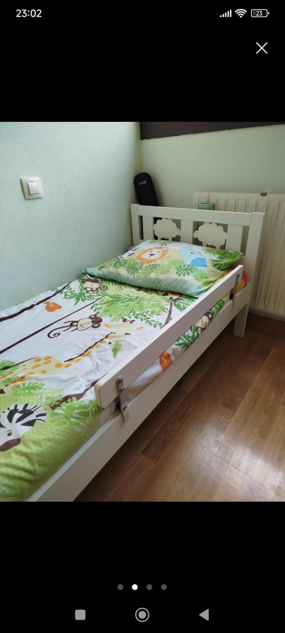 KRITTER bed frame with slatted bed base, white, 70x160 cm